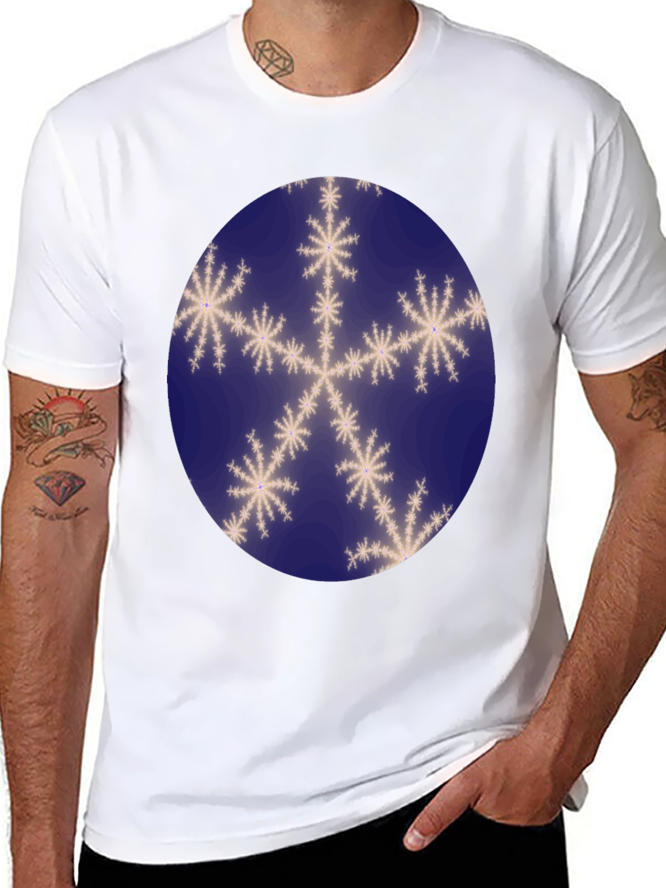 Snowflake Graphic Print Mens T-Shirt