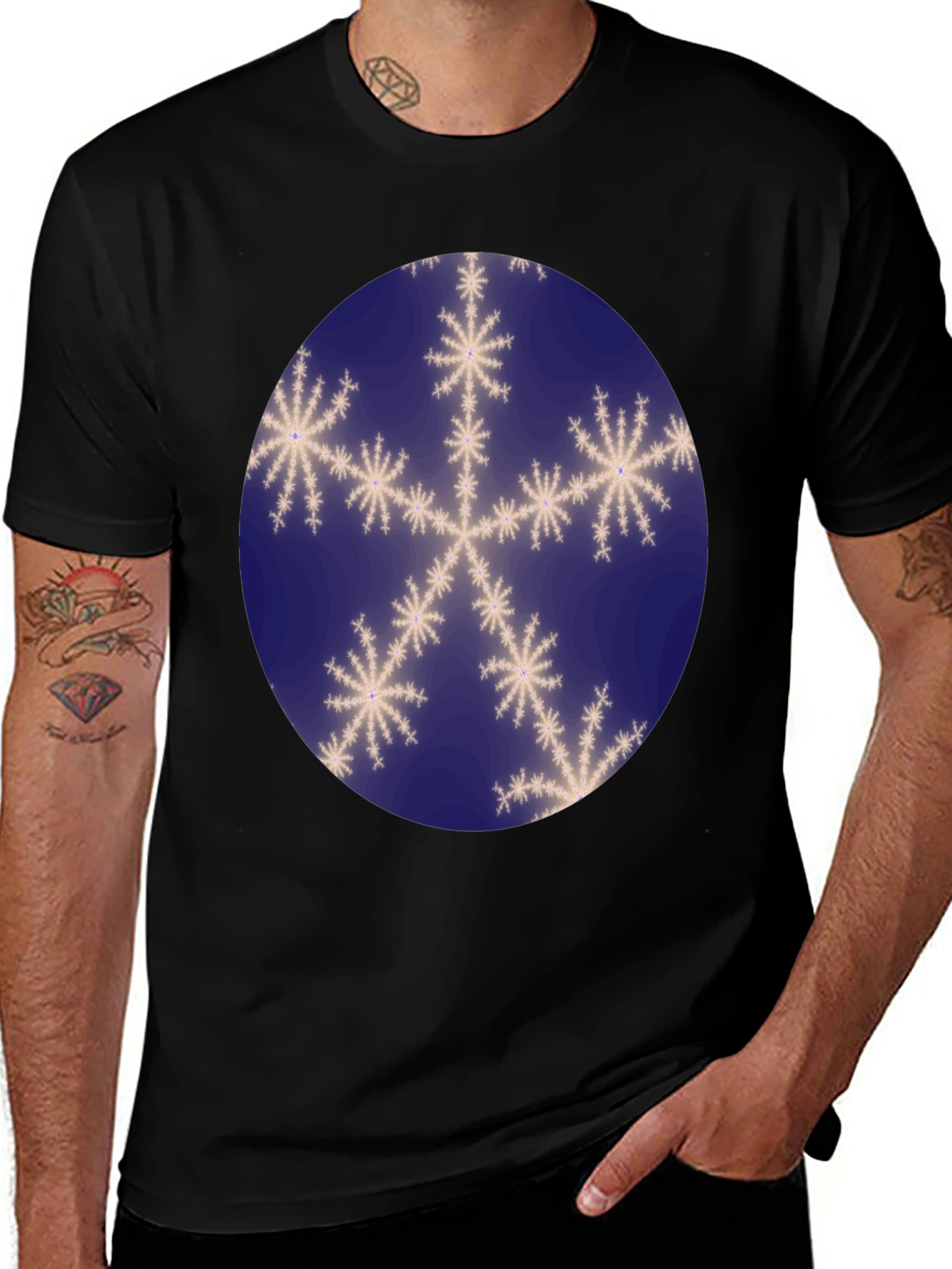 Snowflake Graphic Print Mens T-Shirt