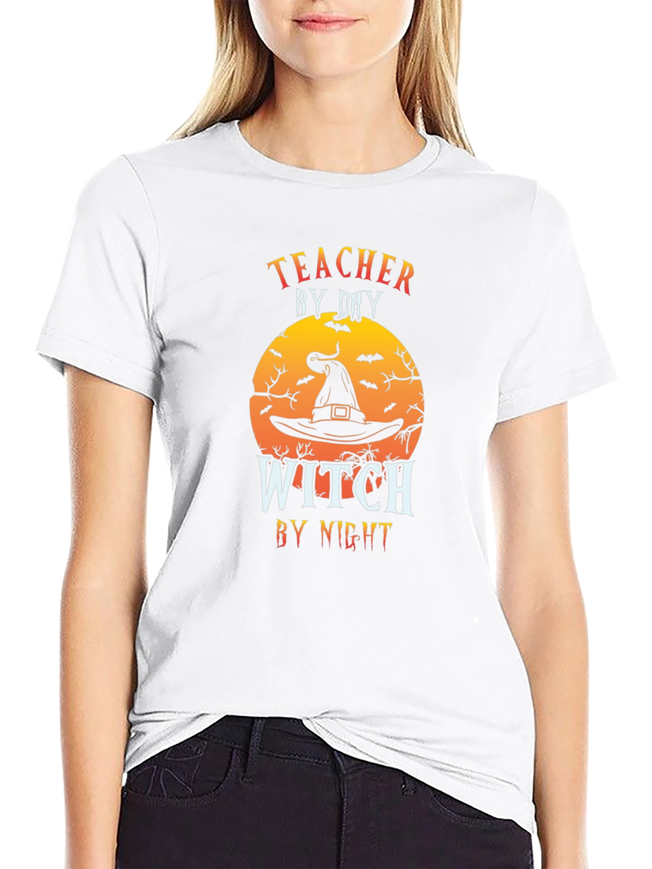 Teacher by Day Witch by Night Halloween T-Shirt