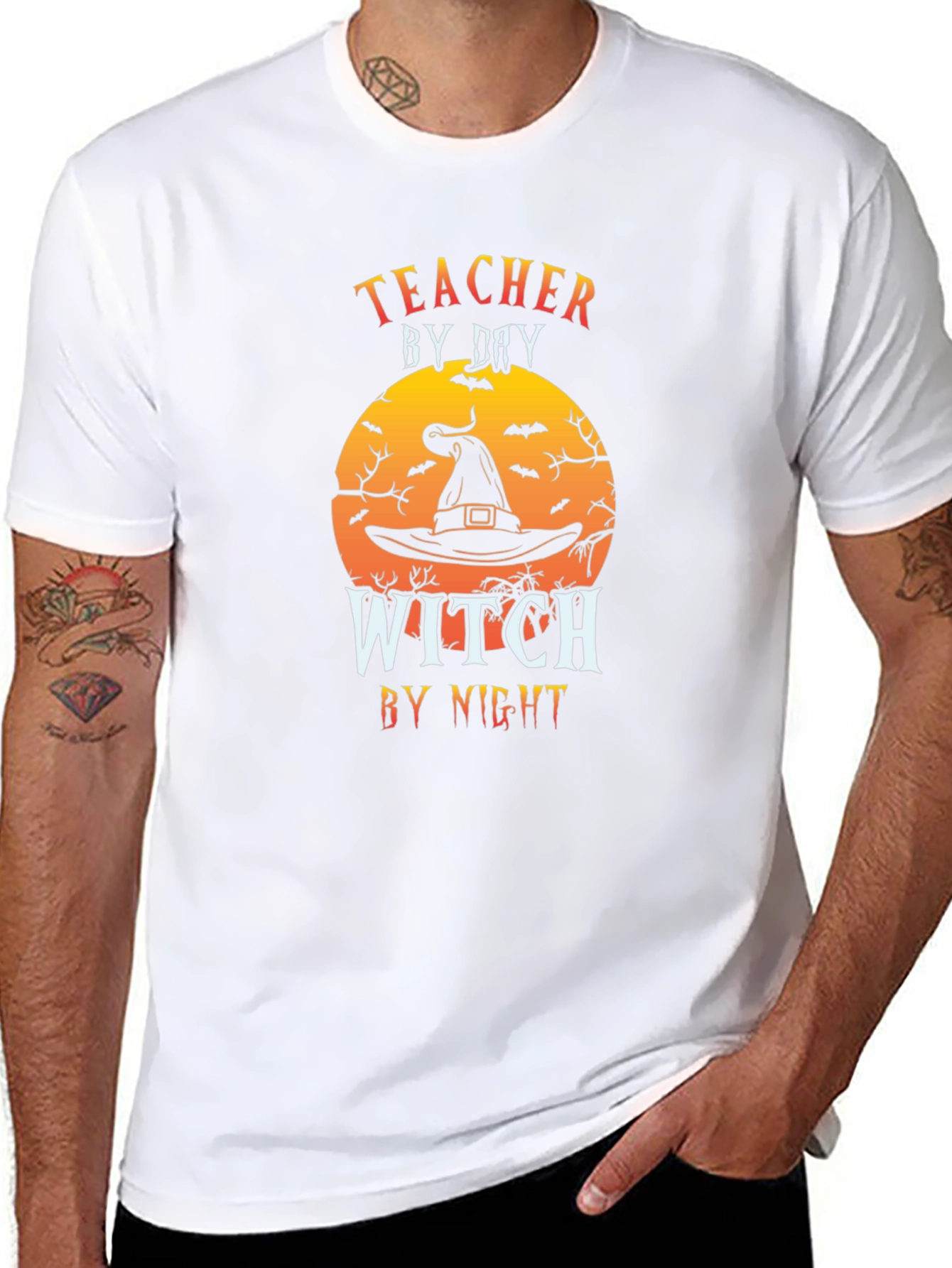 Teacher by Day Witch by Night Halloween T-Shirt