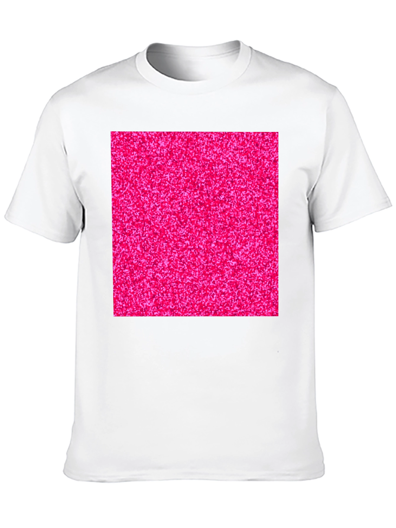 Bold Pink Glitter Graphic Black T-Shirt