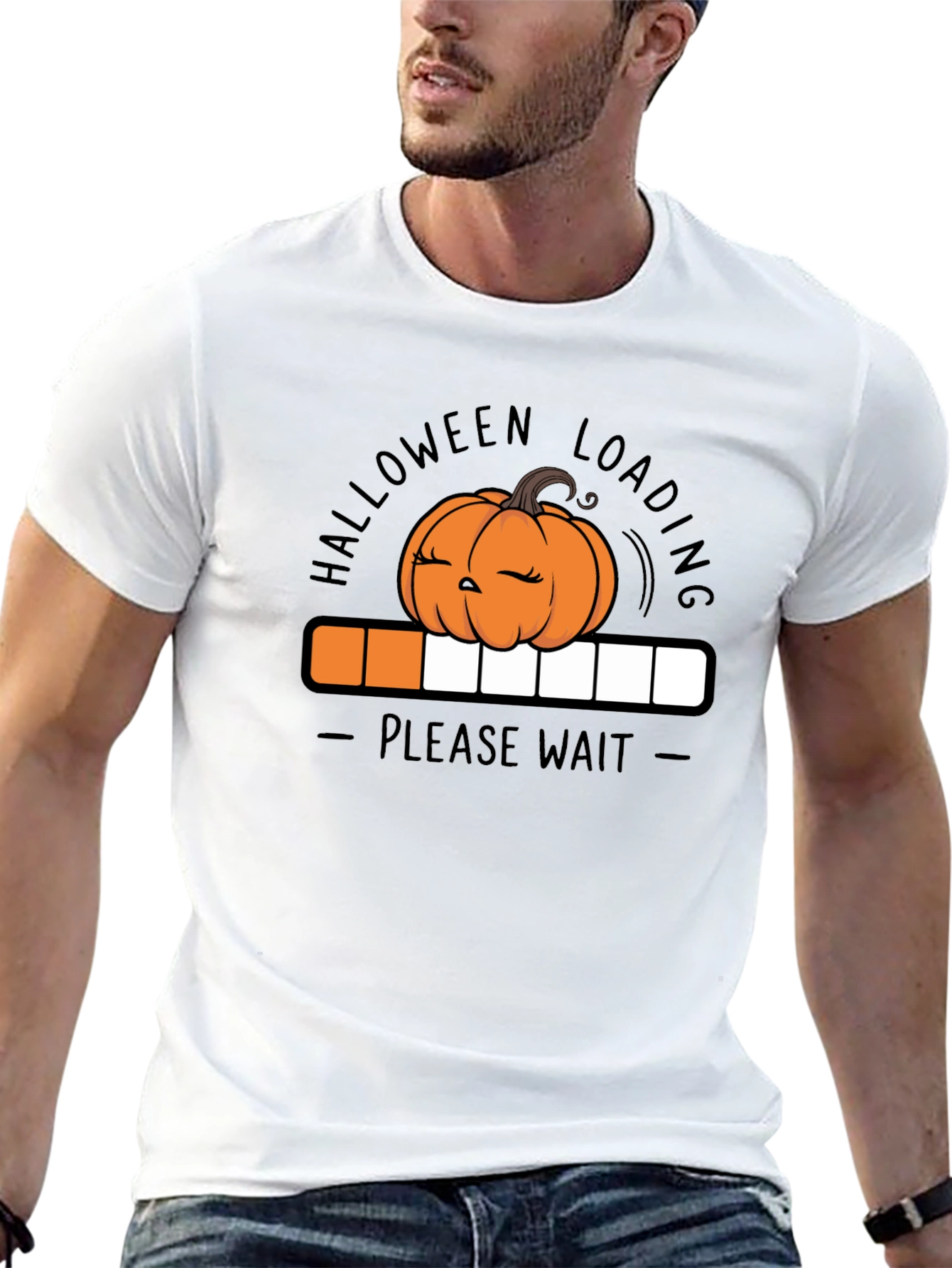 Halloween Loading Pumpkin Graphic T-Shirt