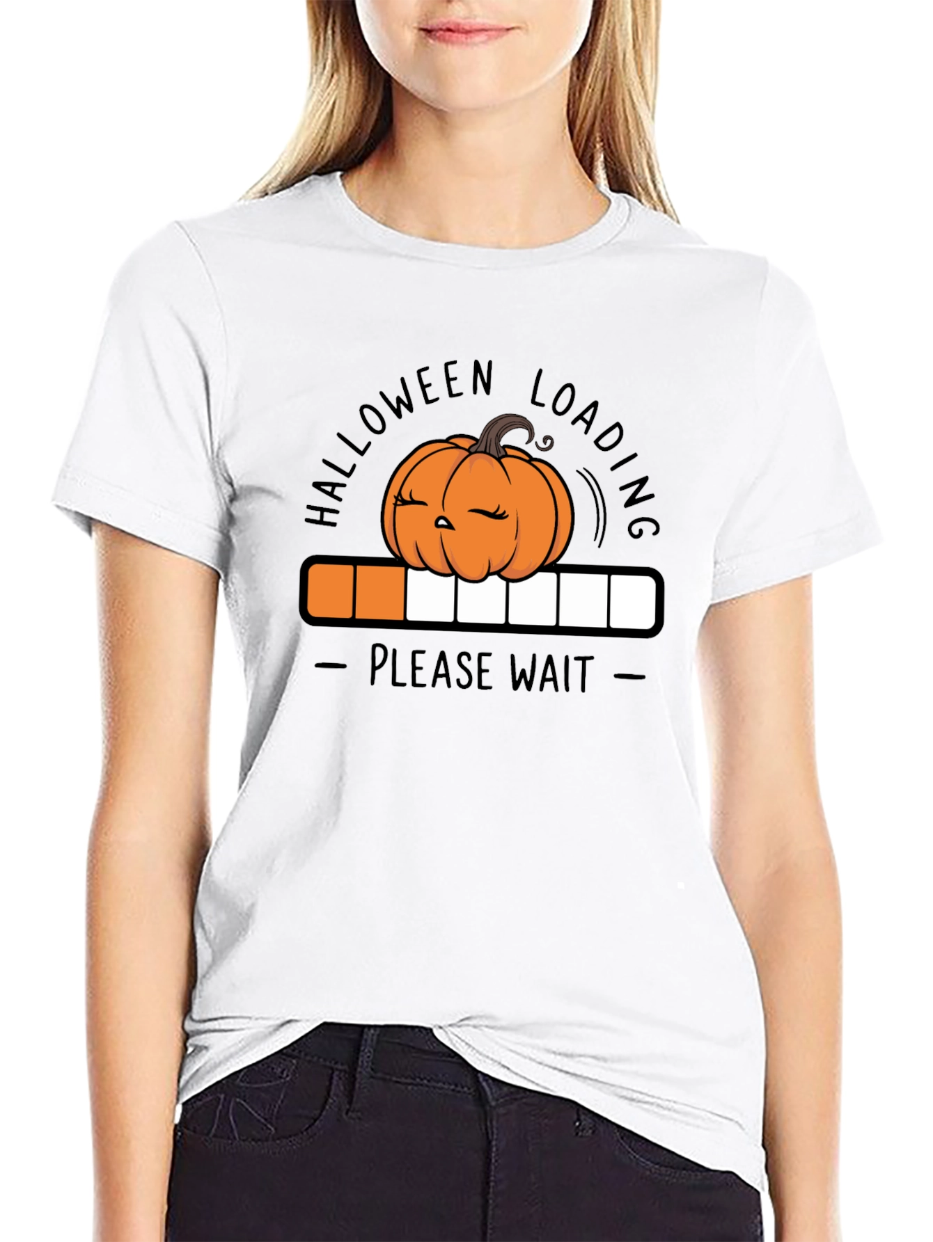 Halloween Loading Pumpkin Graphic T-Shirt