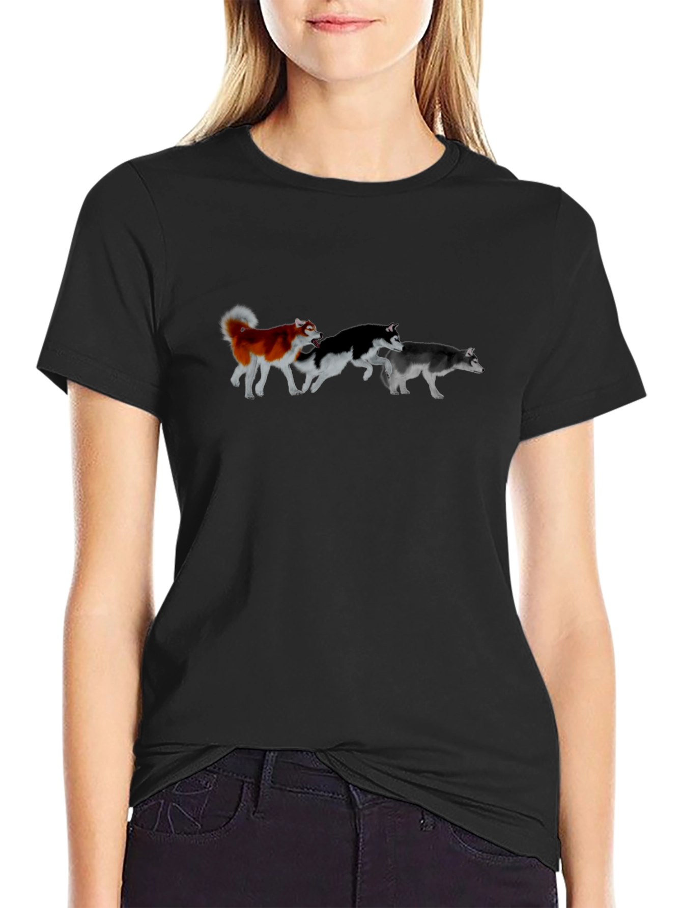 Husky Pack Running T-Shirt – Siberian Husky Dog Lover Tee