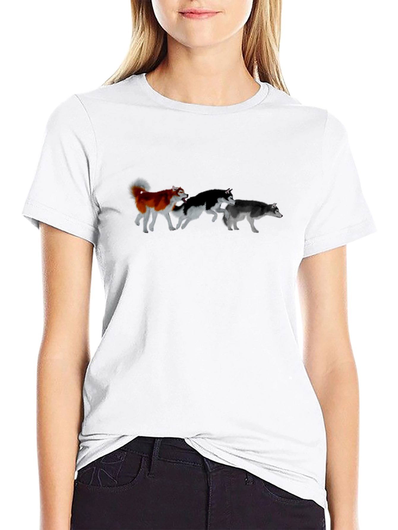 Husky Pack Running T-Shirt – Siberian Husky Dog Lover Tee