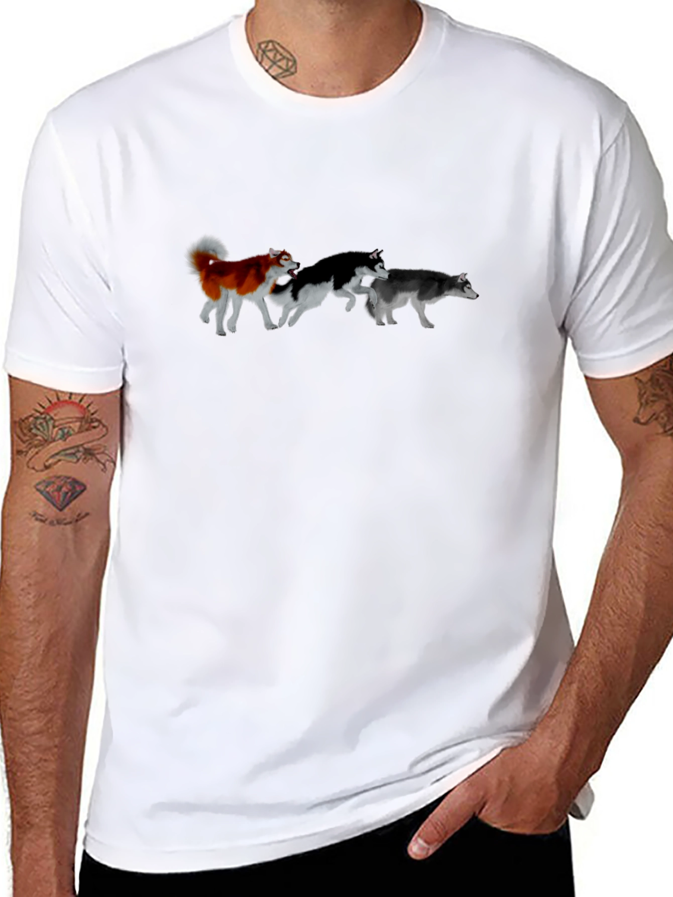 Husky Pack Running T-Shirt – Siberian Husky Dog Lover Tee