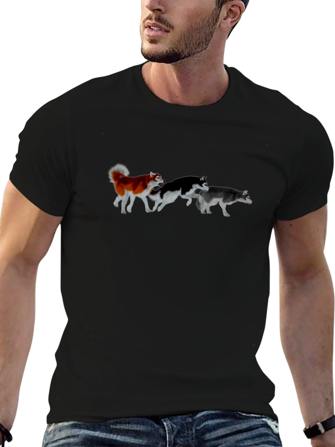 Husky Pack Running T-Shirt – Siberian Husky Dog Lover Tee