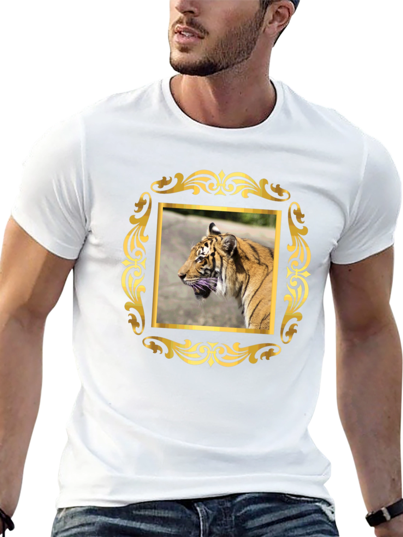 Tiger Graphic Tee - Black Cotton Blend