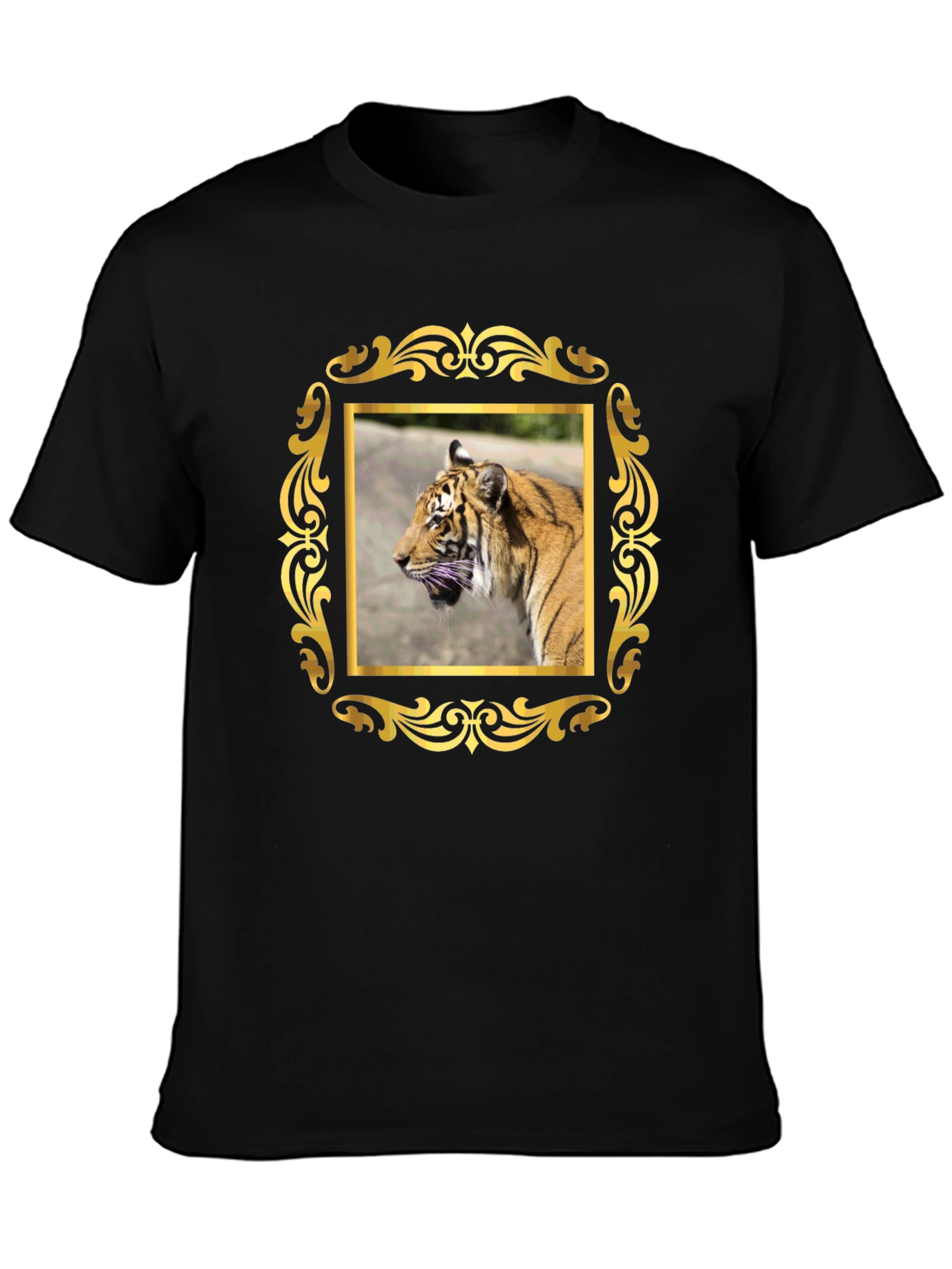 Tiger Graphic Tee - Black Cotton Blend