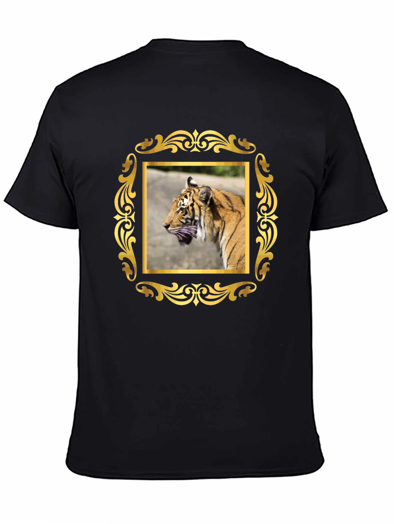 Tiger Graphic Tee - Black Cotton Blend