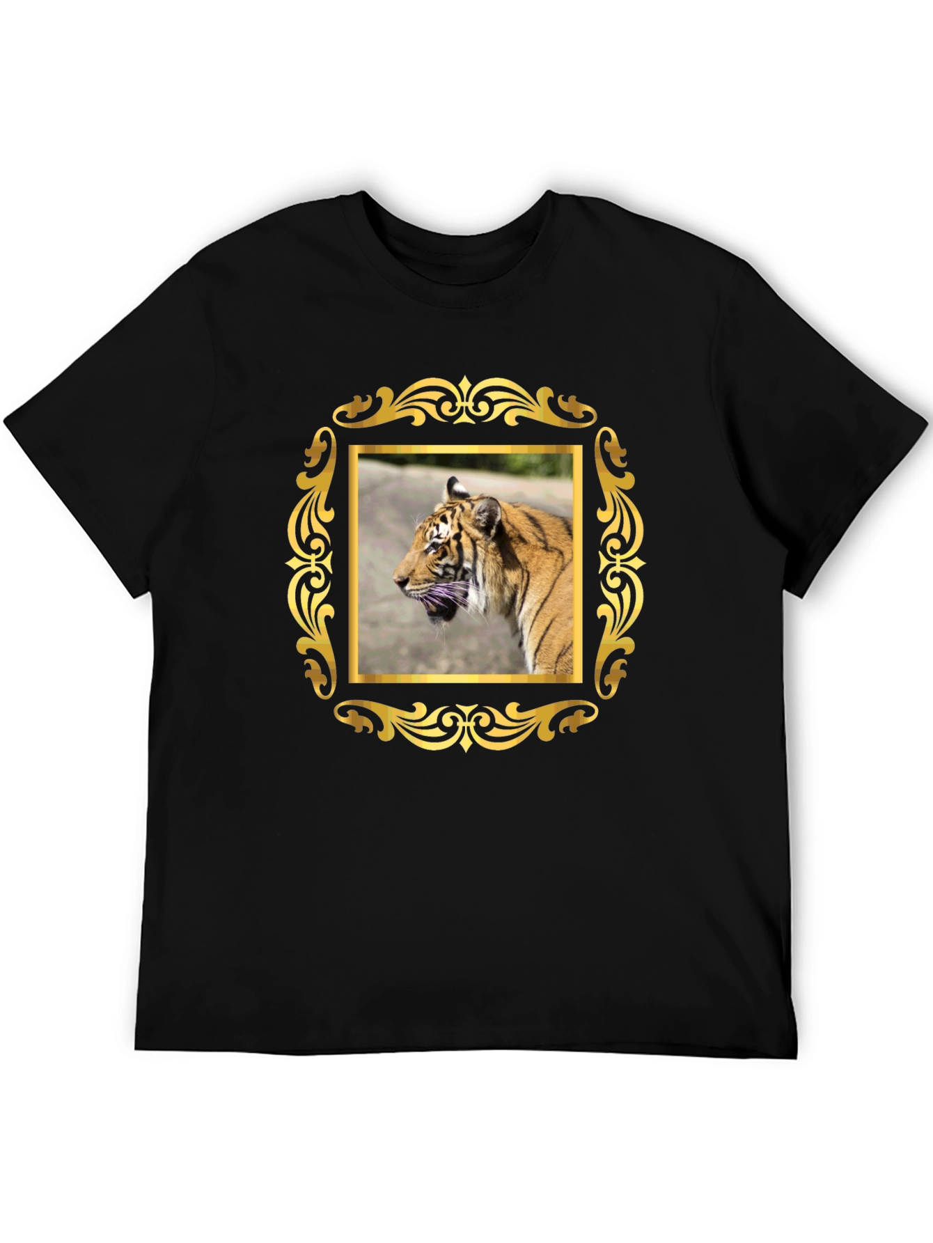 Tiger Graphic Tee - Black Cotton Blend