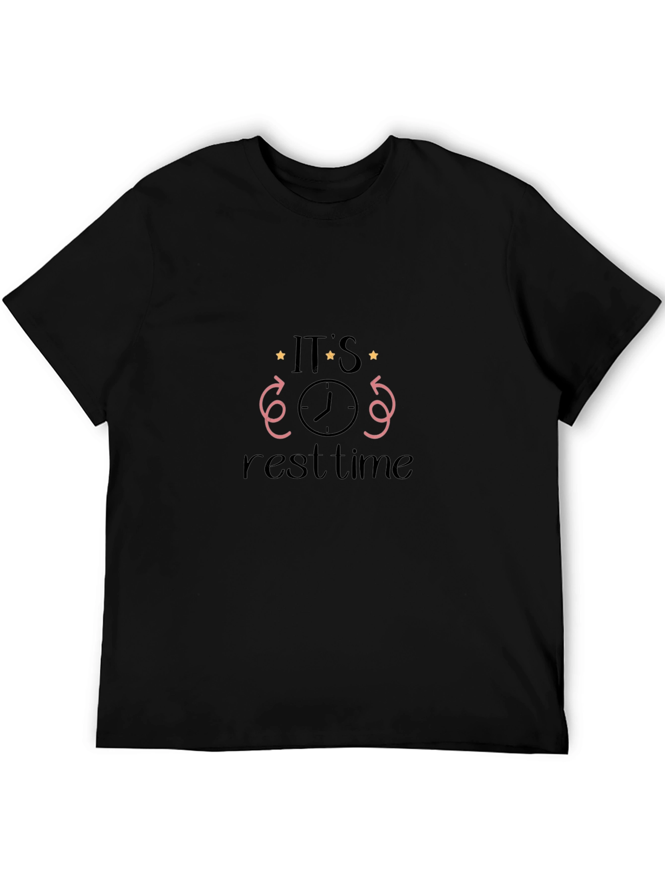 Its Rest Time Black Graphic Tee