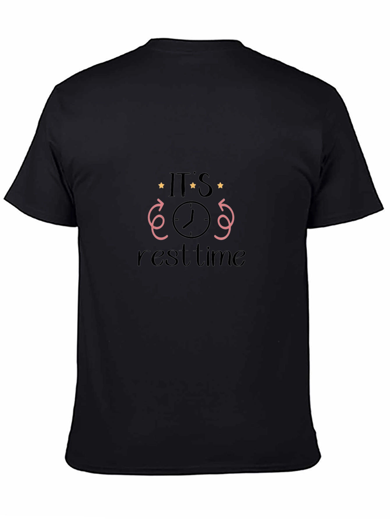 Its Rest Time Black Graphic Tee