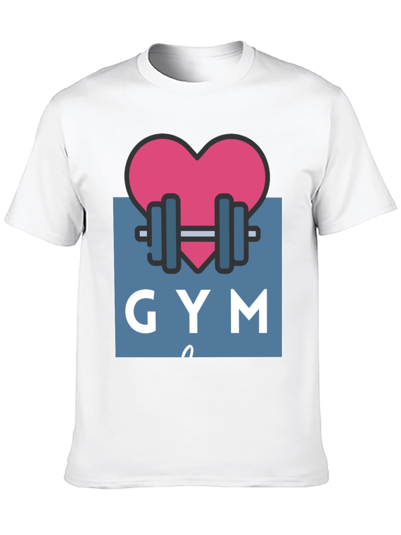 Gym Lovers Tee: Heart & Weights Design