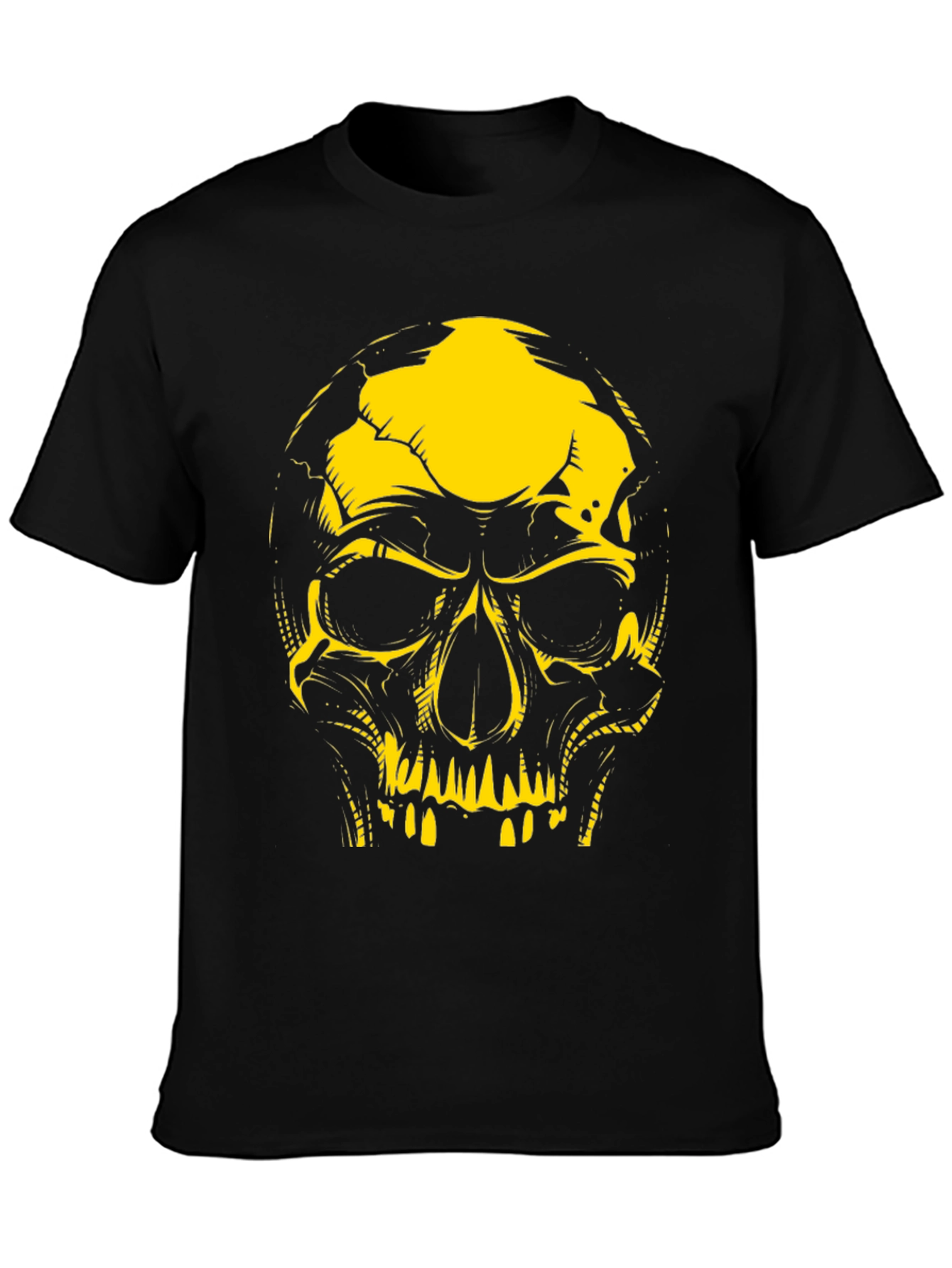 Edgy Skull Graphic Tee - Black