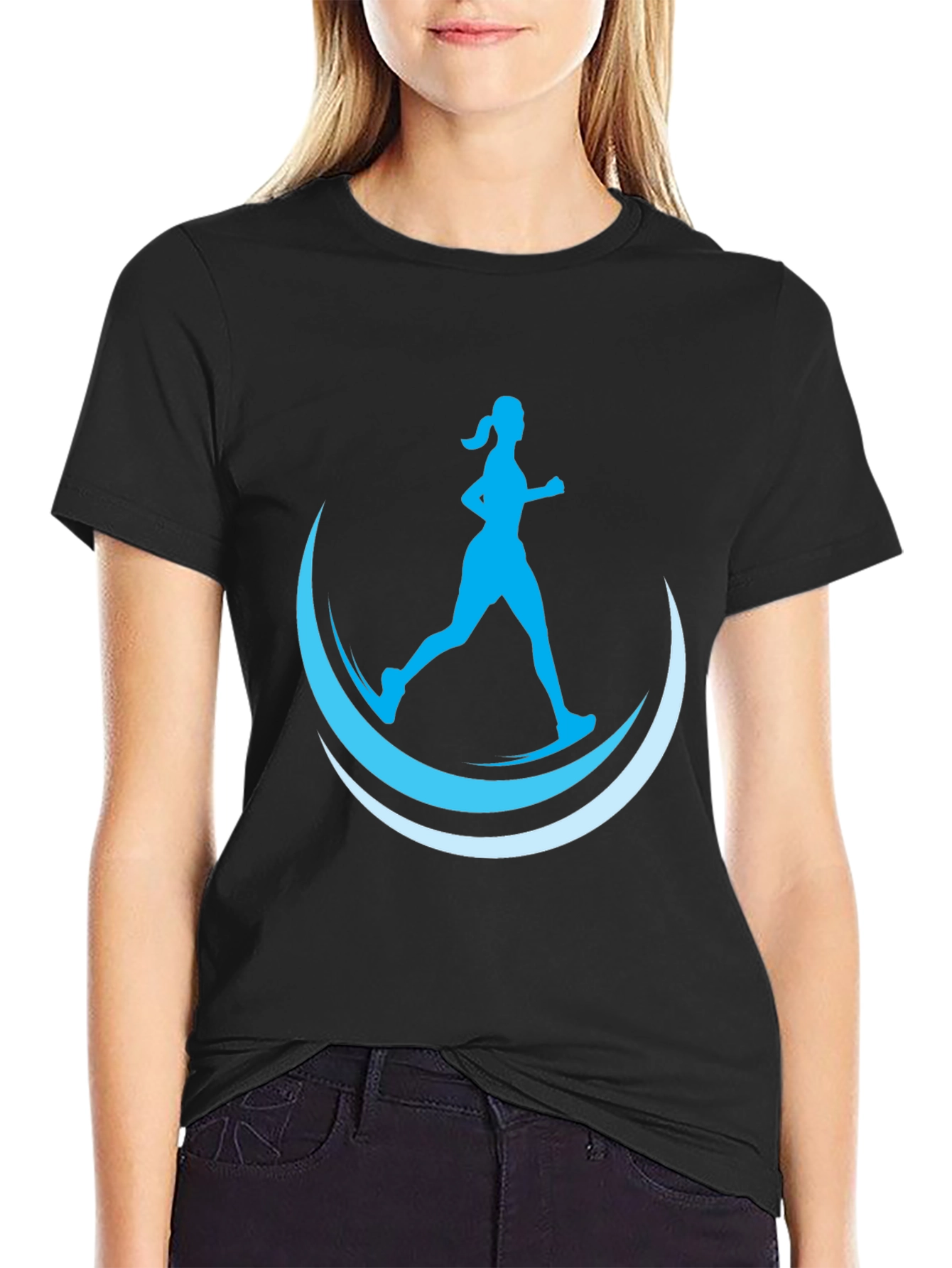 Runners Crescent Graphic Tee - Black