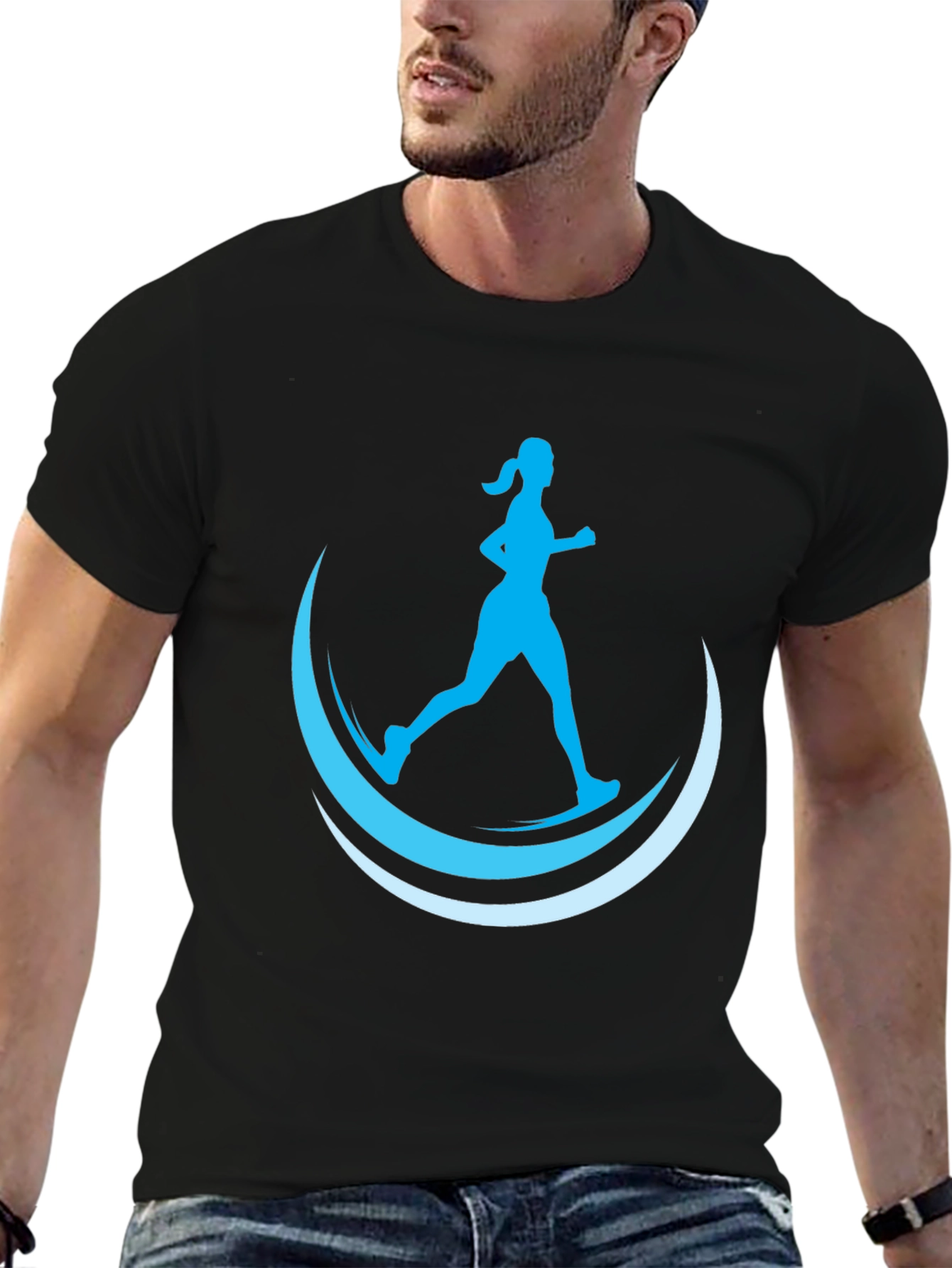 Runners Crescent Graphic Tee - Black