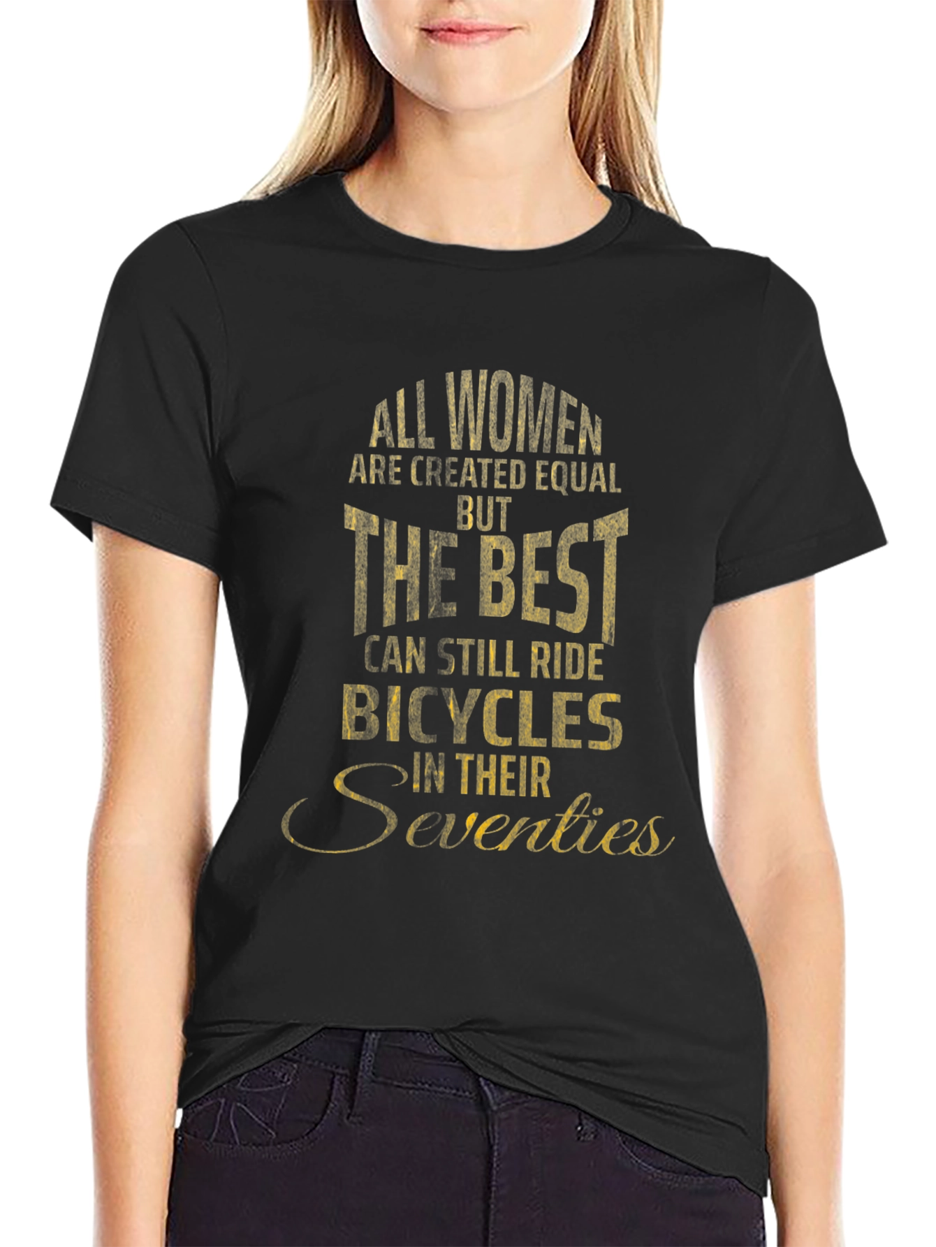 Funny Womens Bicycling T-Shirt Seventies Gift