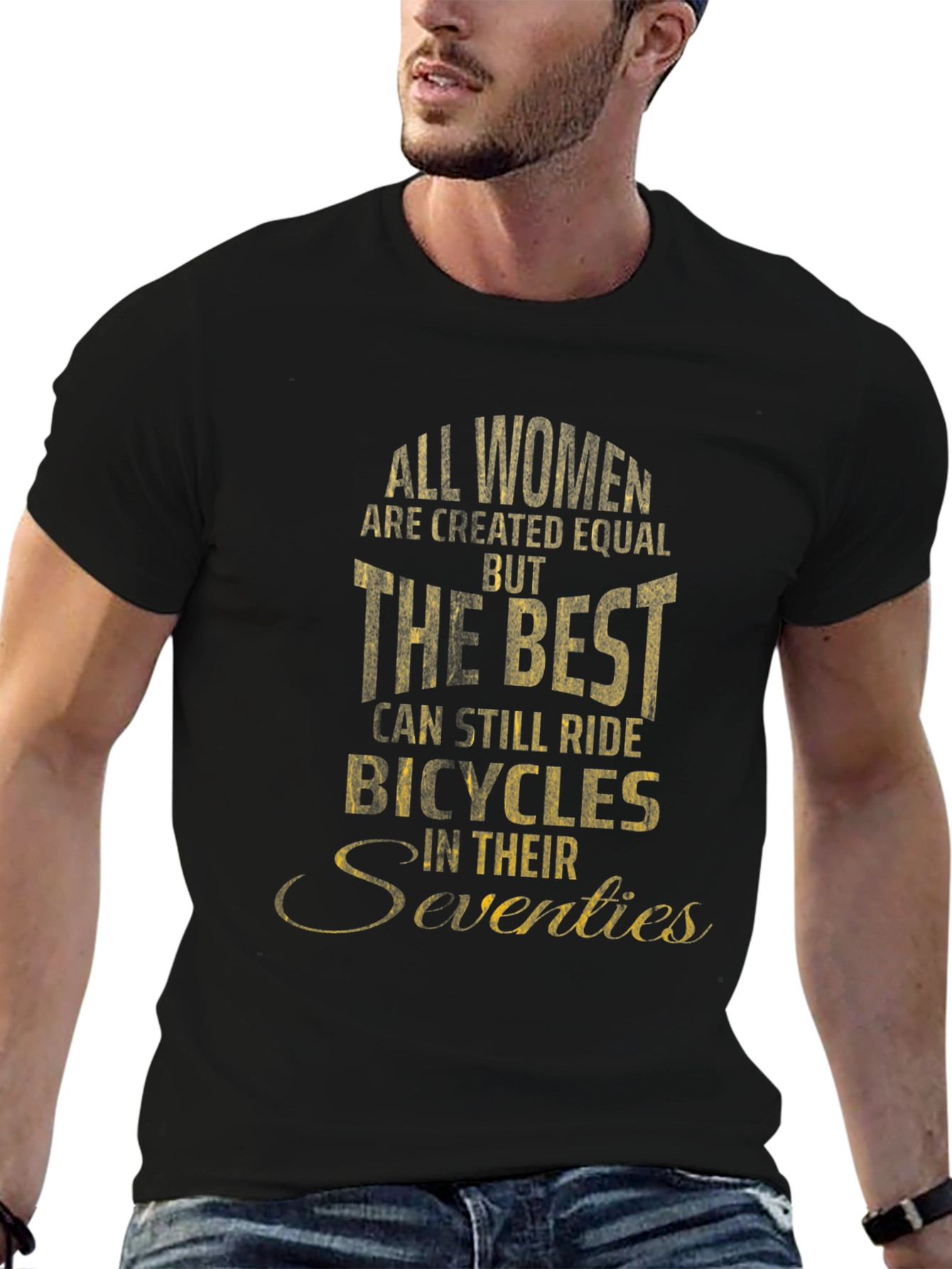 Funny Womens Bicycling T-Shirt Seventies Gift