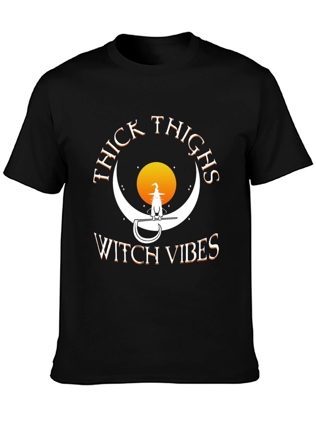 Thick Thighs Witch Vibes Halloween Tee