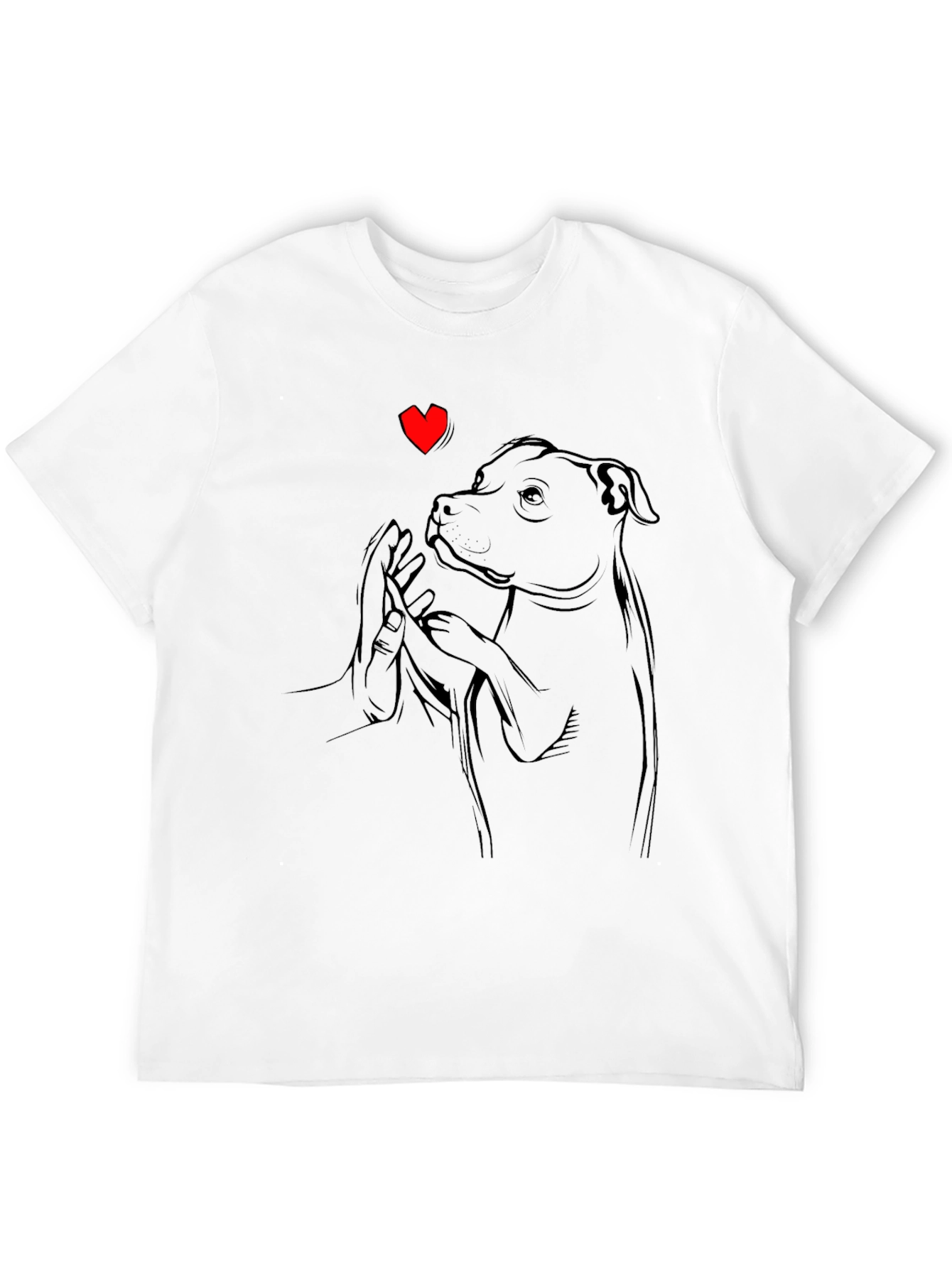 Dog & Heart Connection T-Shirt – Artistic Dog Lover Graphic Tee Gift