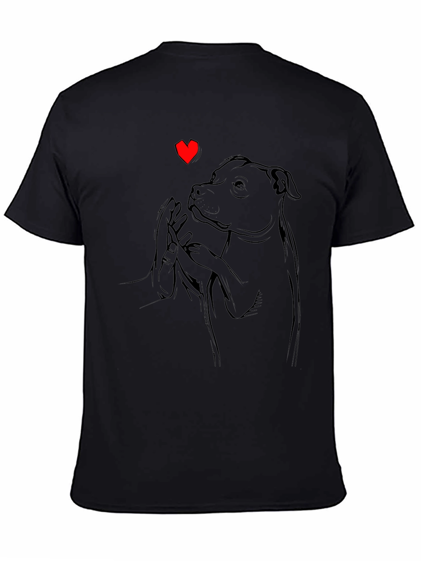 Dog & Heart Connection T-Shirt – Artistic Dog Lover Graphic Tee Gift