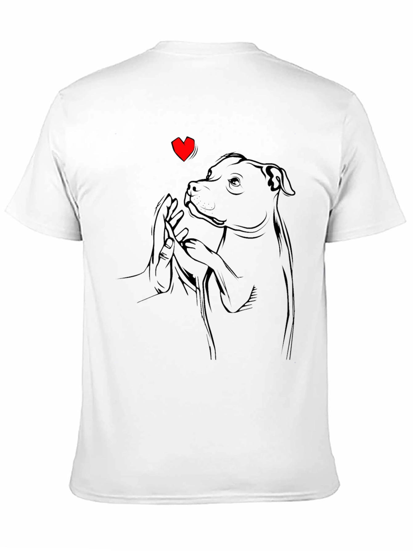 Dog & Heart Connection T-Shirt – Artistic Dog Lover Graphic Tee Gift