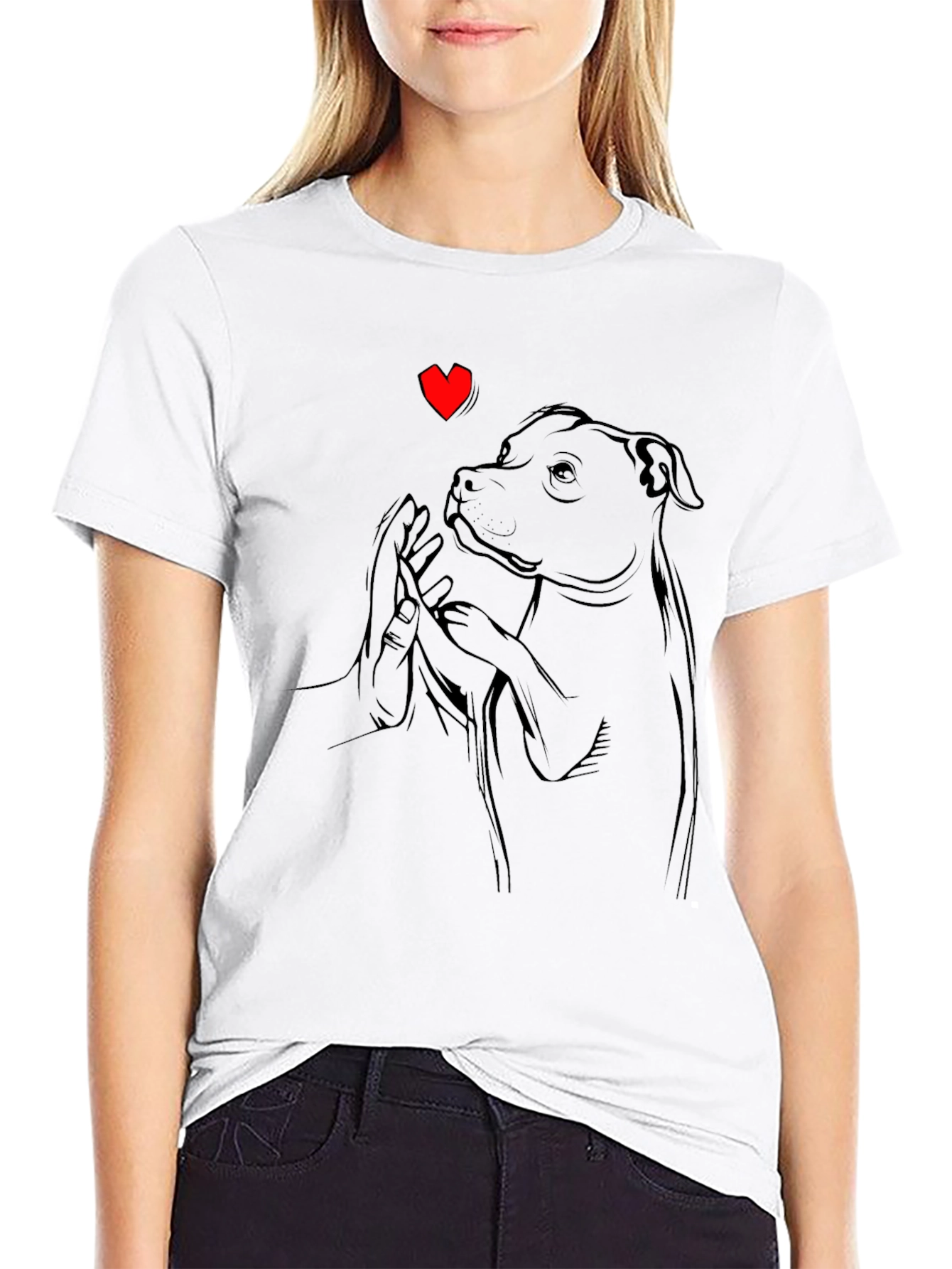 Dog & Heart Connection T-Shirt – Artistic Dog Lover Graphic Tee Gift