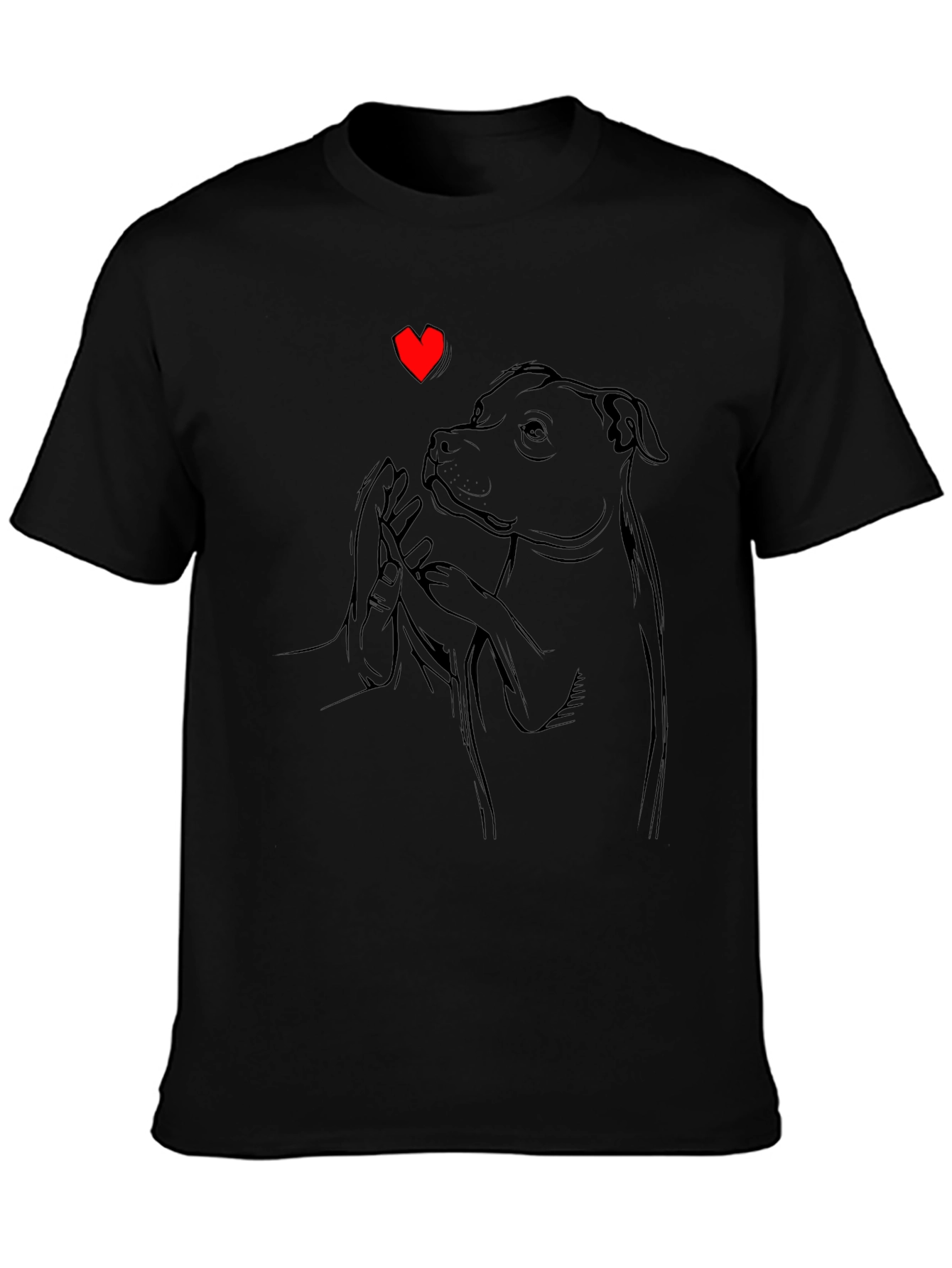 Dog & Heart Connection T-Shirt – Artistic Dog Lover Graphic Tee Gift