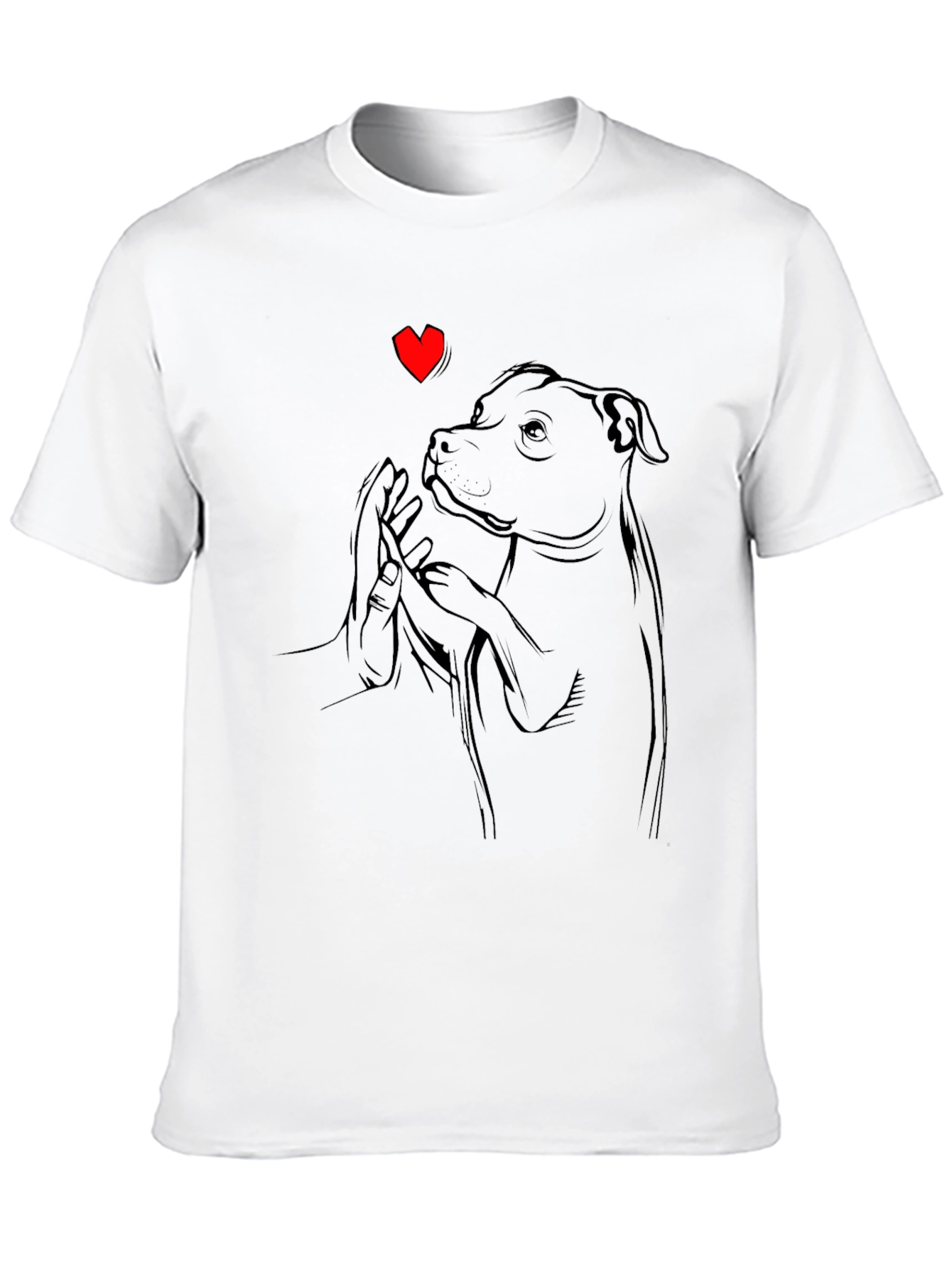 Dog & Heart Connection T-Shirt – Artistic Dog Lover Graphic Tee Gift