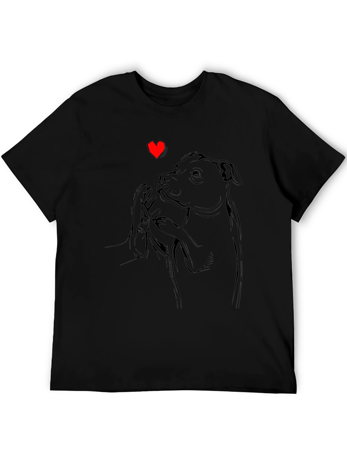 Dog & Heart Connection T-Shirt – Artistic Dog Lover Graphic Tee Gift