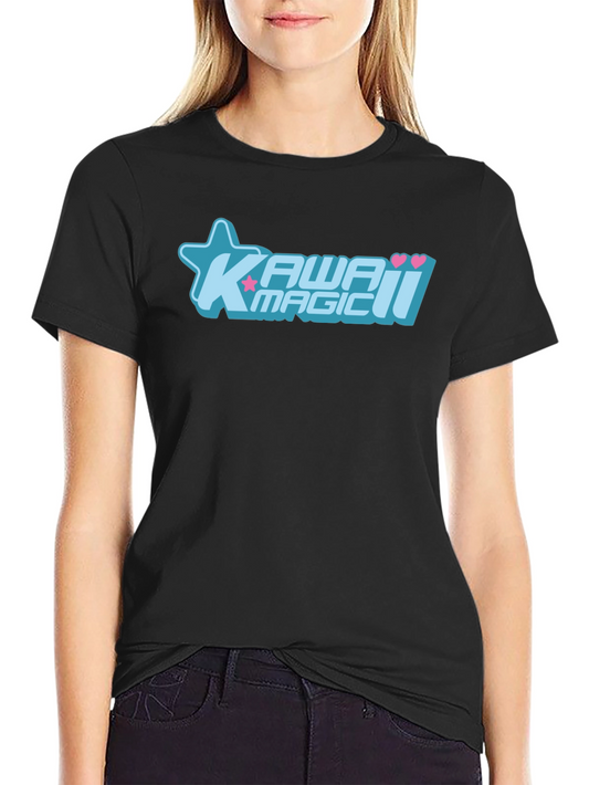 Kawaii Magic Graphic T-Shirt - Black Cotton Tee
