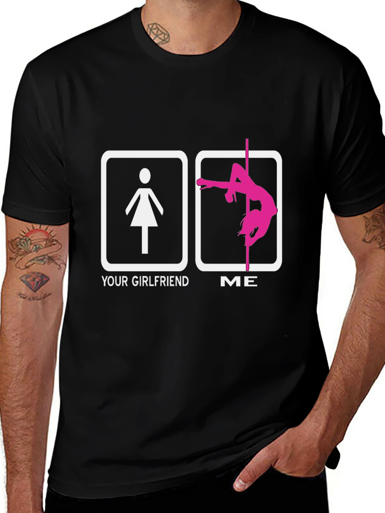 Funny Your Girlfriend ME Pole Dancing T-Shirt