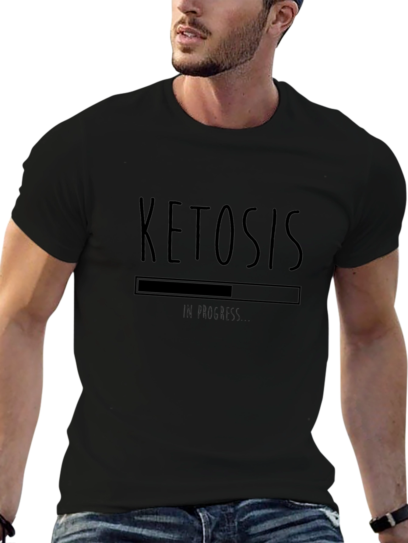 Ketosis In Progress T-Shirt - Black Graphic Tee