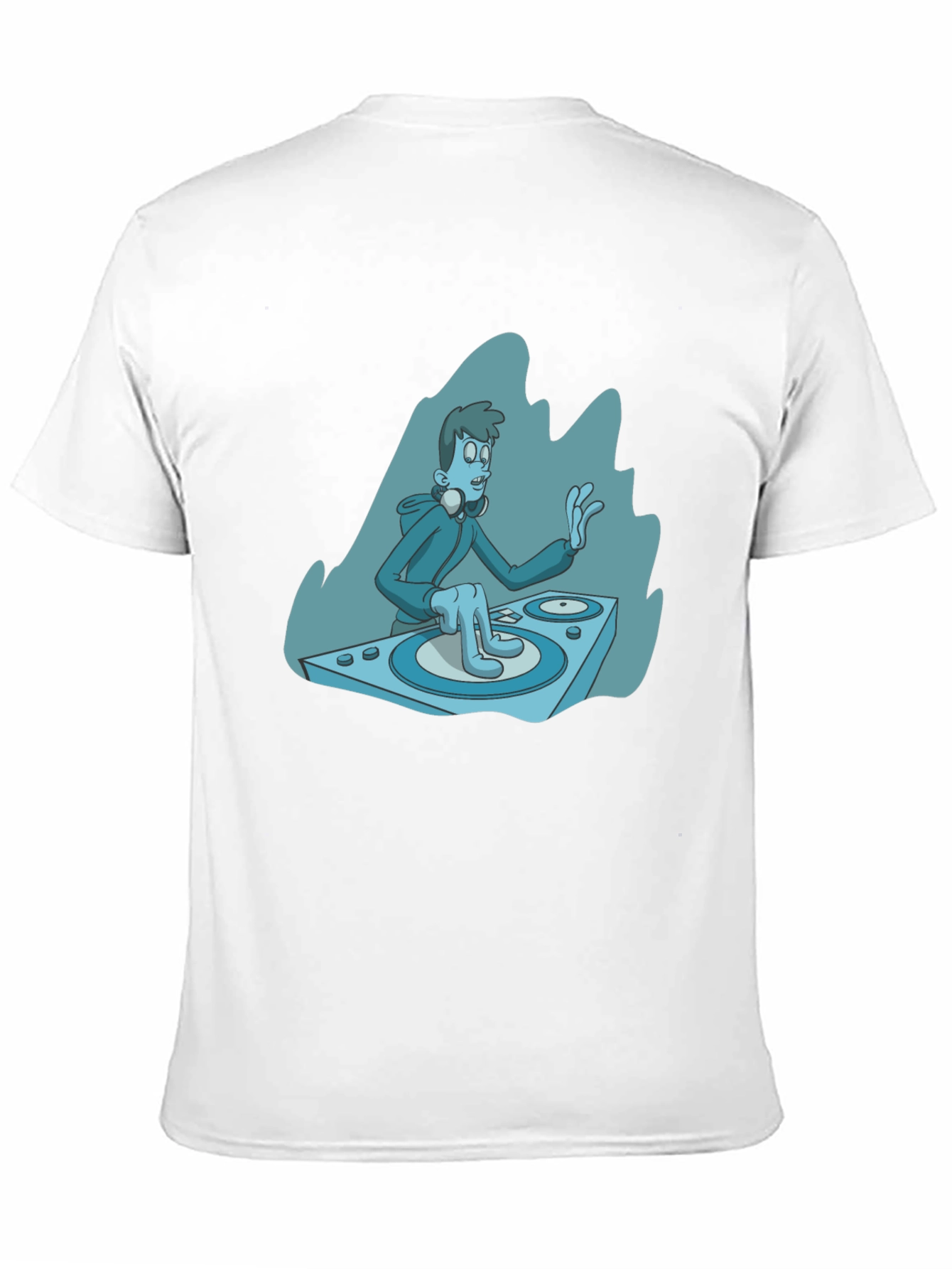 DJ Cartoon Graphic Tee - Black Cotton Blend