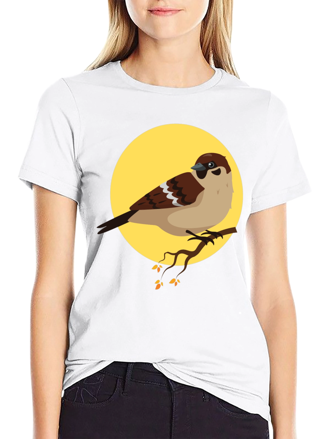 Sparrow Graphic Tee - Nature Lovers Black T-Shirt