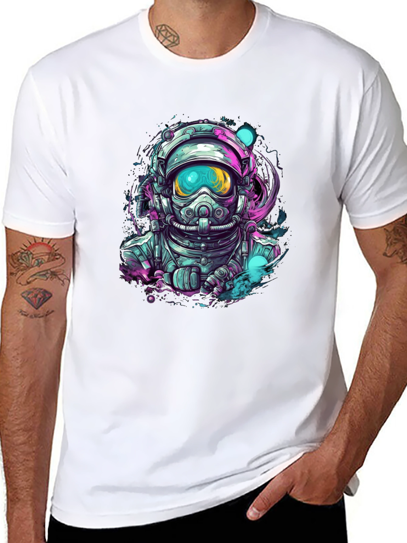 Astronaut Graphic Black T-Shirt - Space Explorer Tee