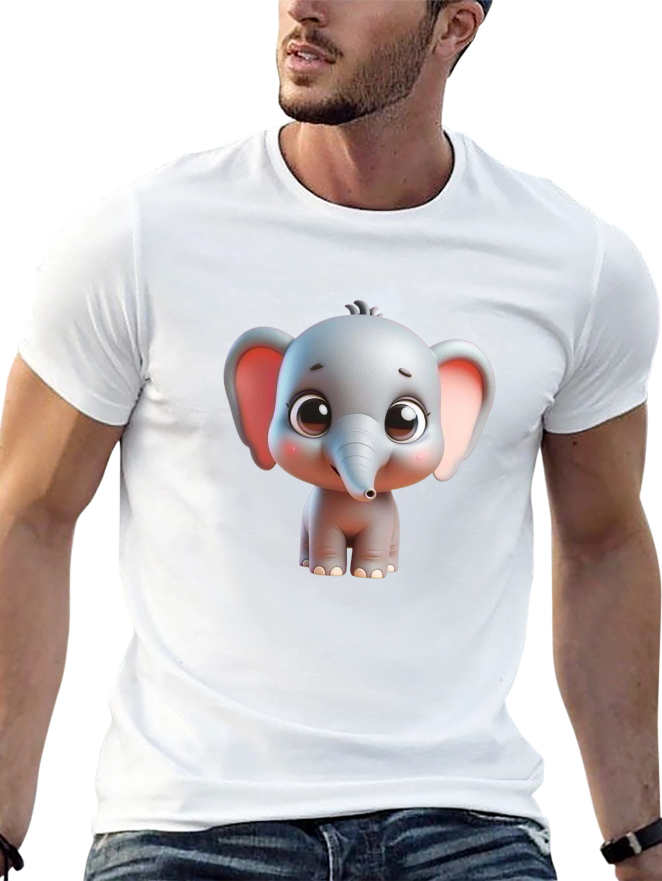 Cute Elephant Graphic T-Shirt