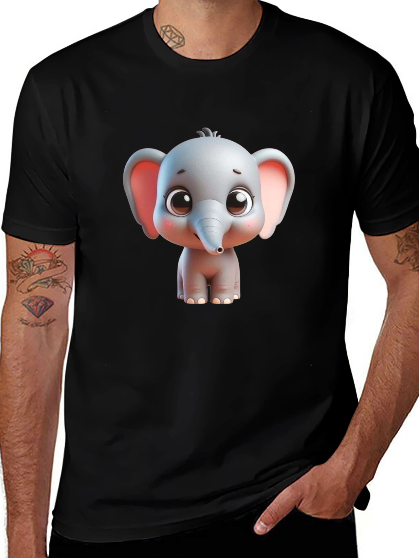 Cute Elephant Graphic T-Shirt