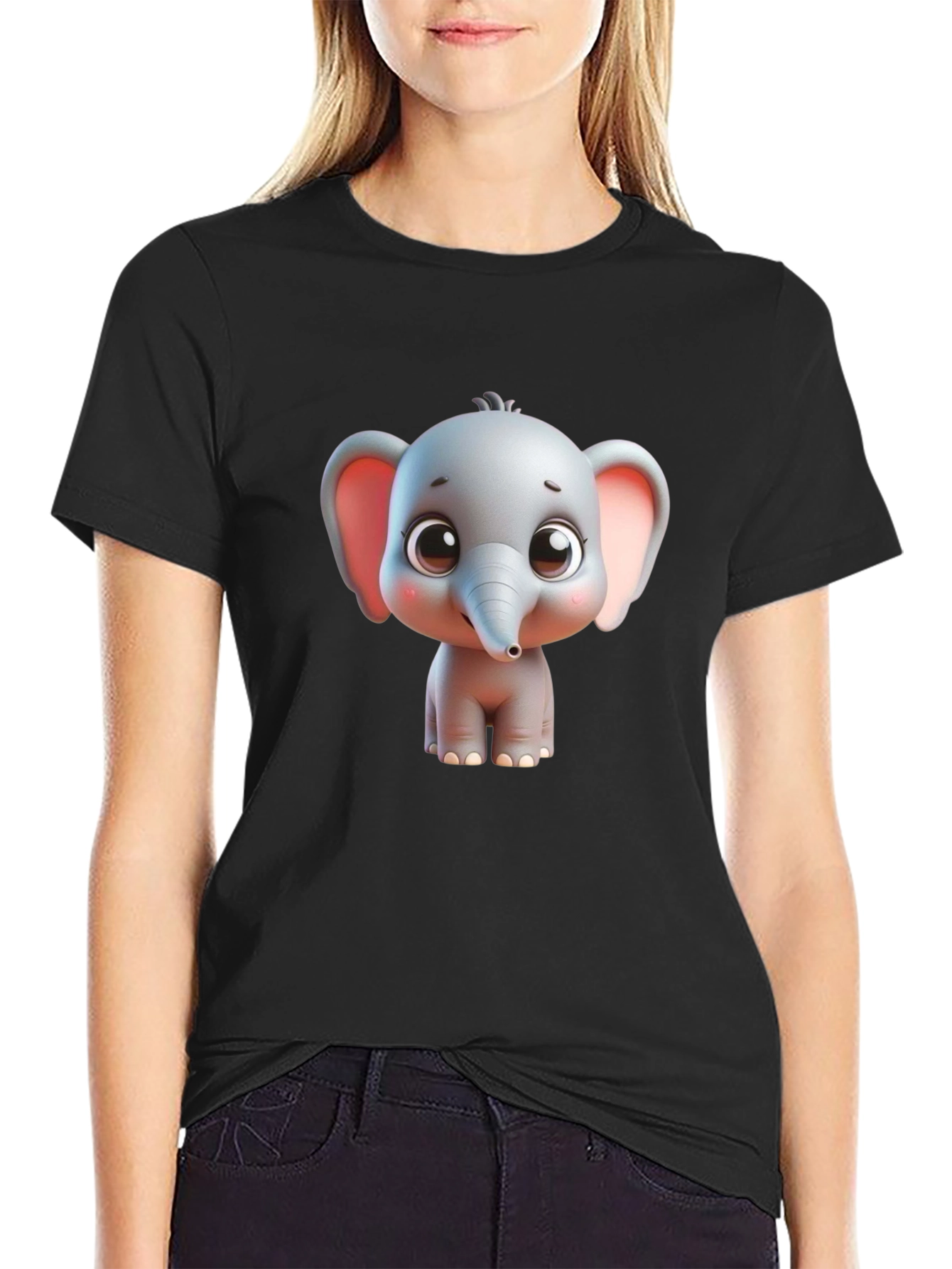 Cute Elephant Graphic T-Shirt