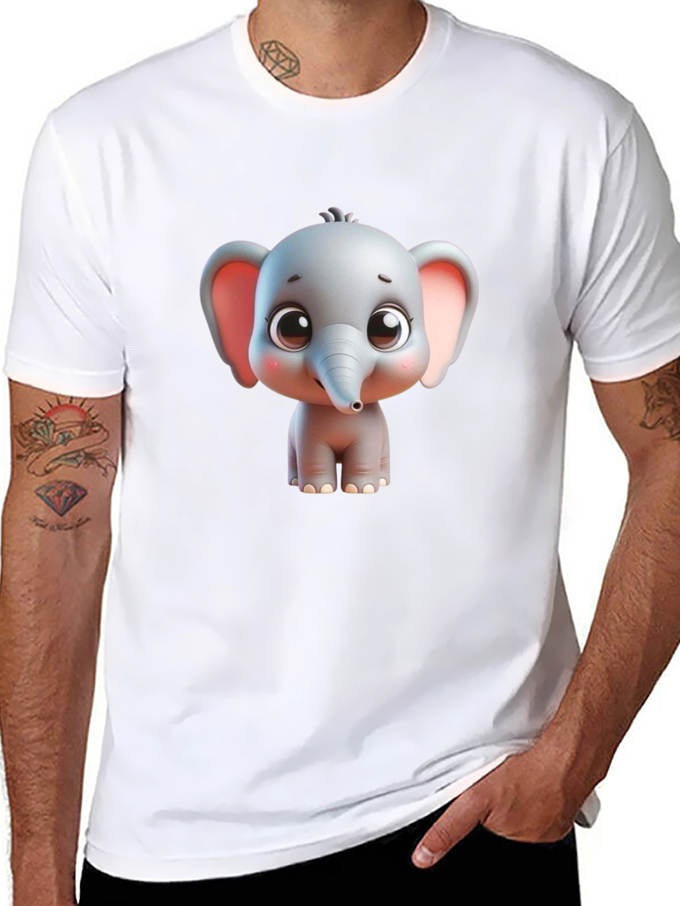 Cute Elephant Graphic T-Shirt