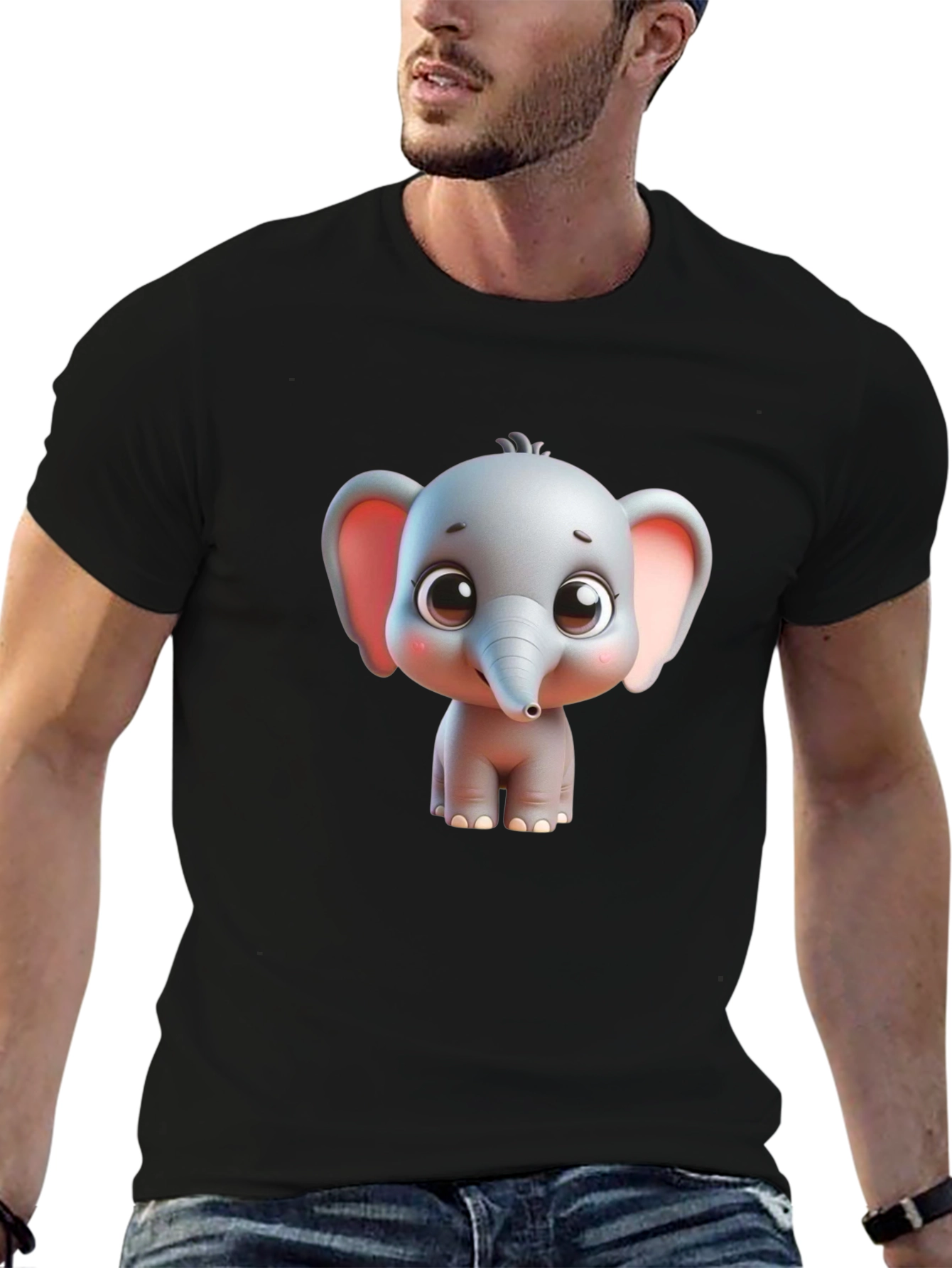 Cute Elephant Graphic T-Shirt