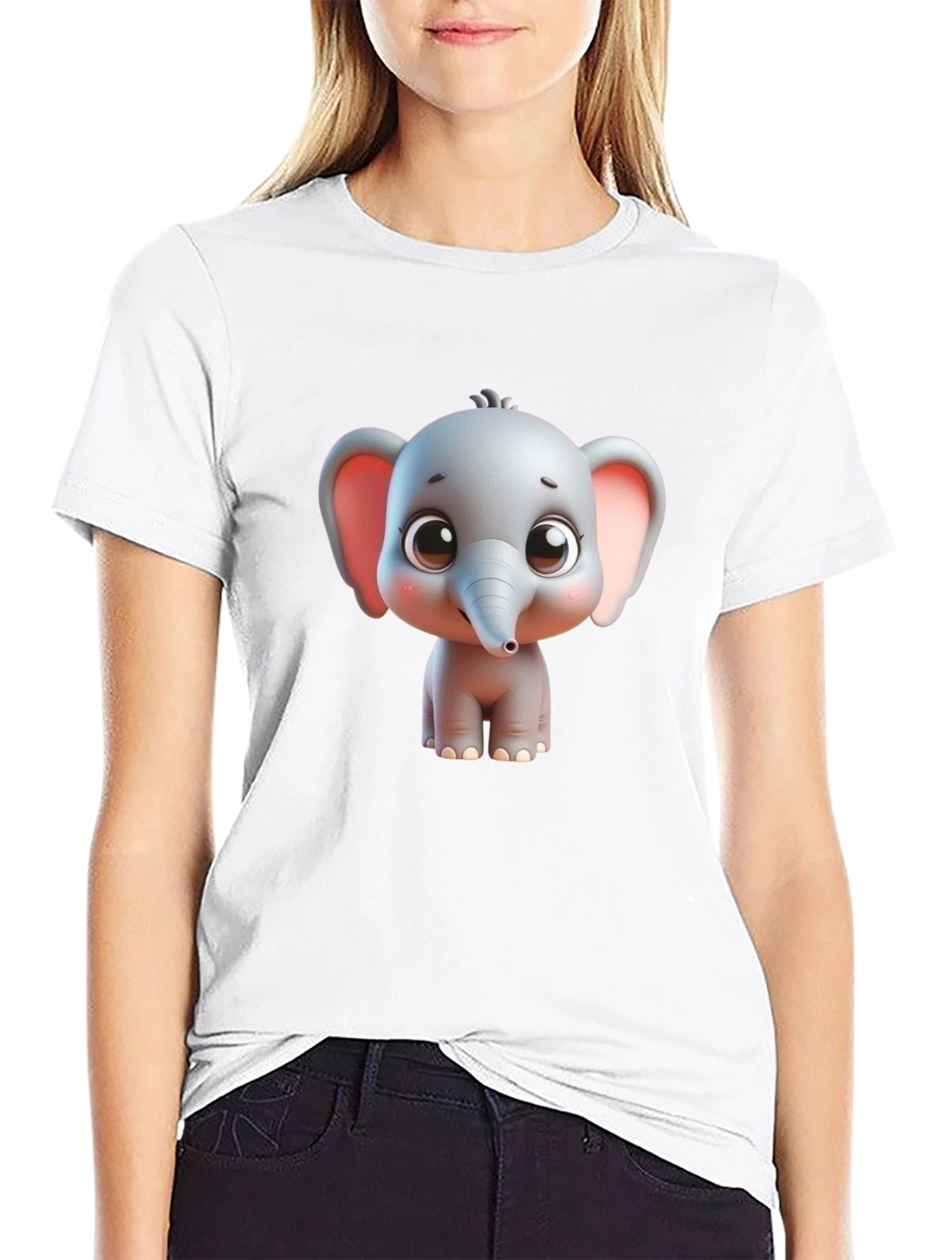Cute Elephant Graphic T-Shirt