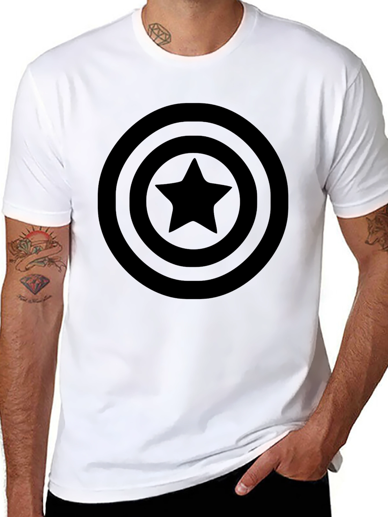 Black Captain America Shield T-Shirt