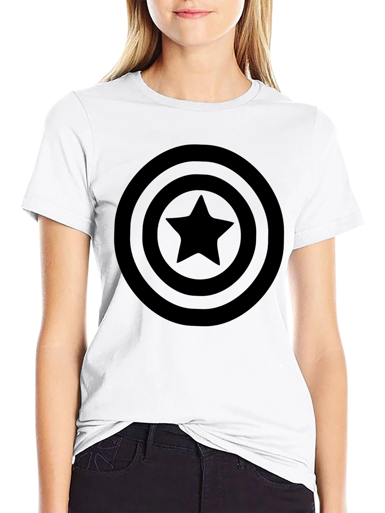 Black Captain America Shield T-Shirt