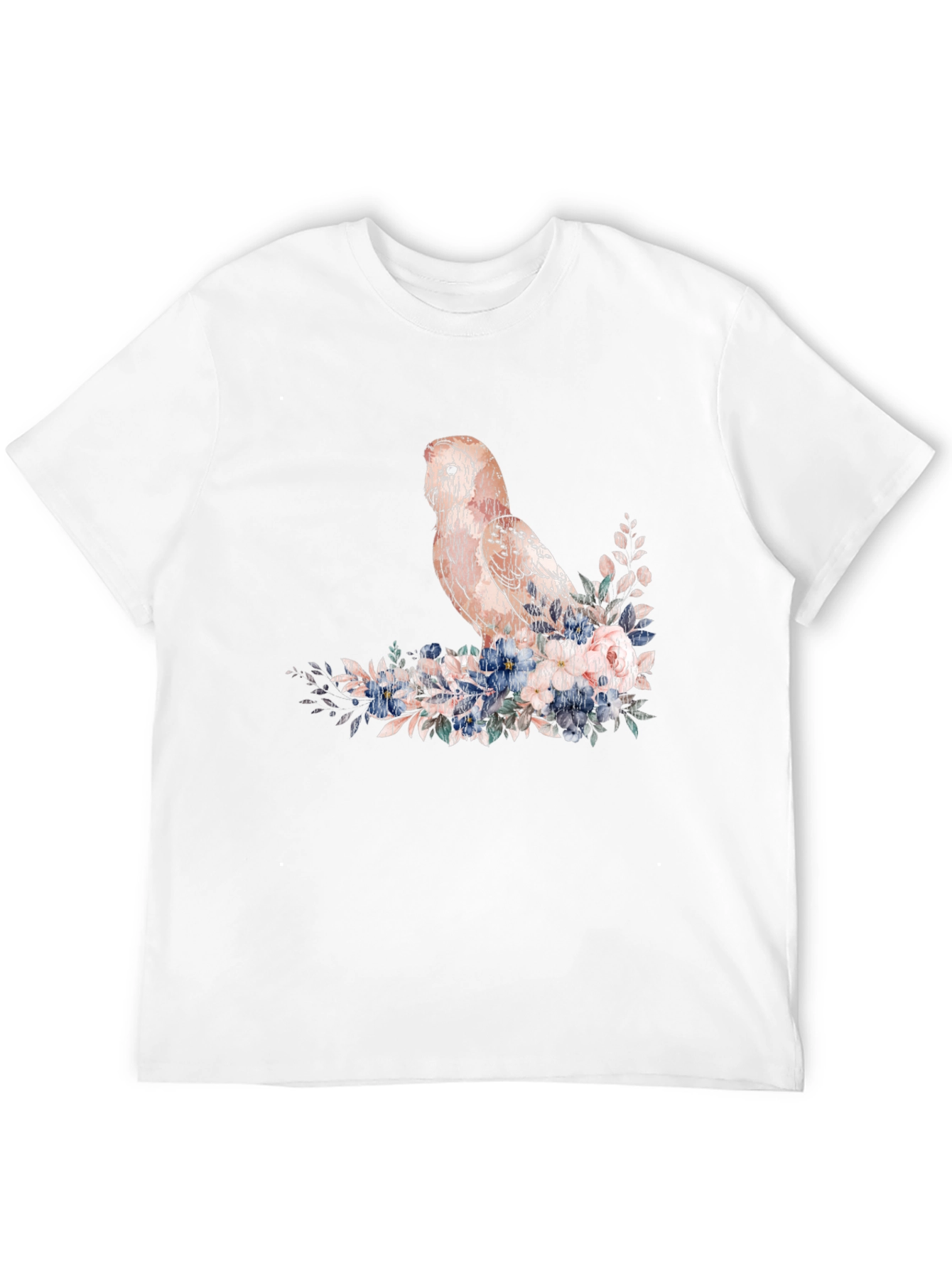 Owl and Floral T-Shirt - Black