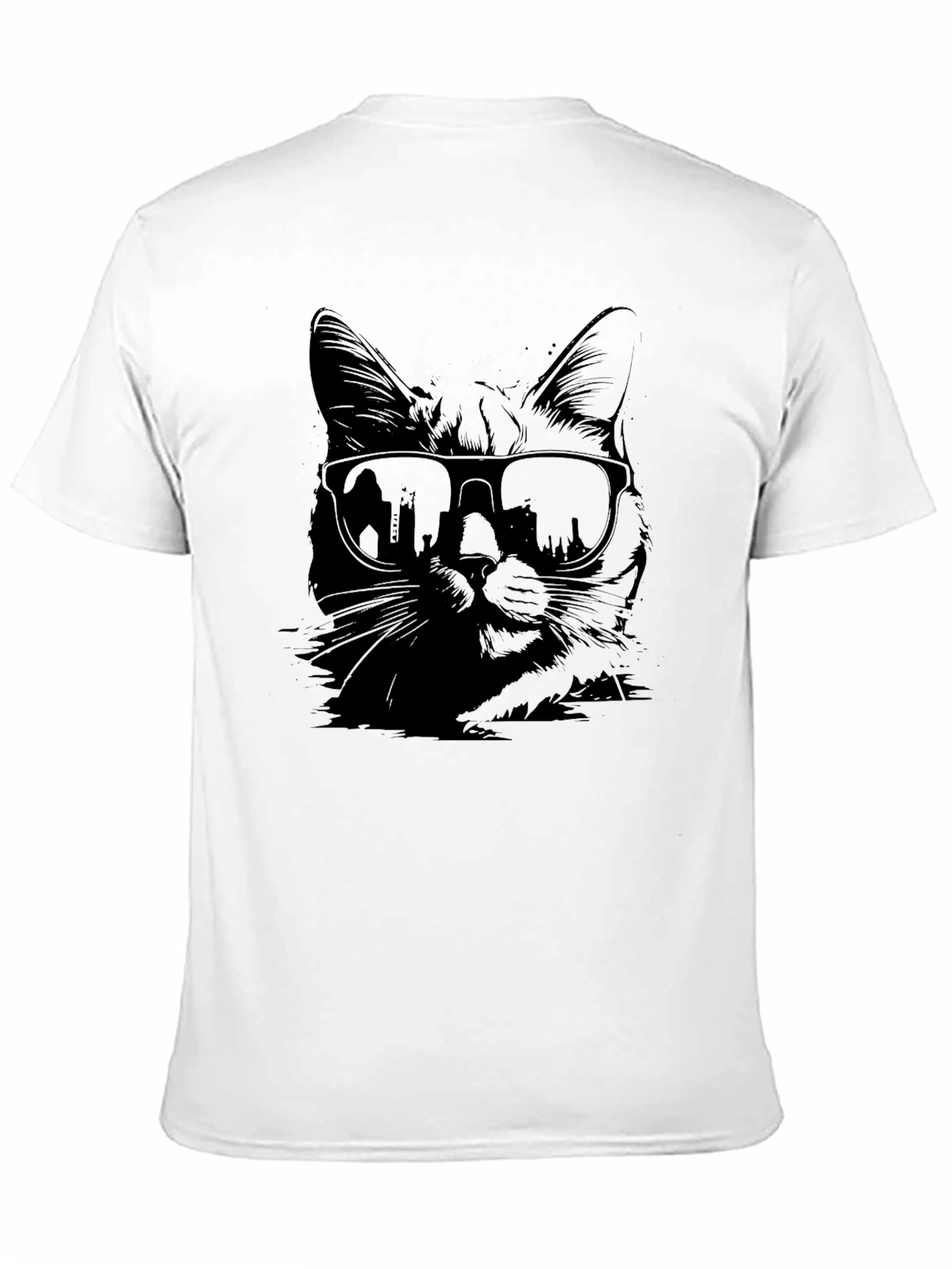 Cool Cat in Shades Graphic T-Shirt - Black