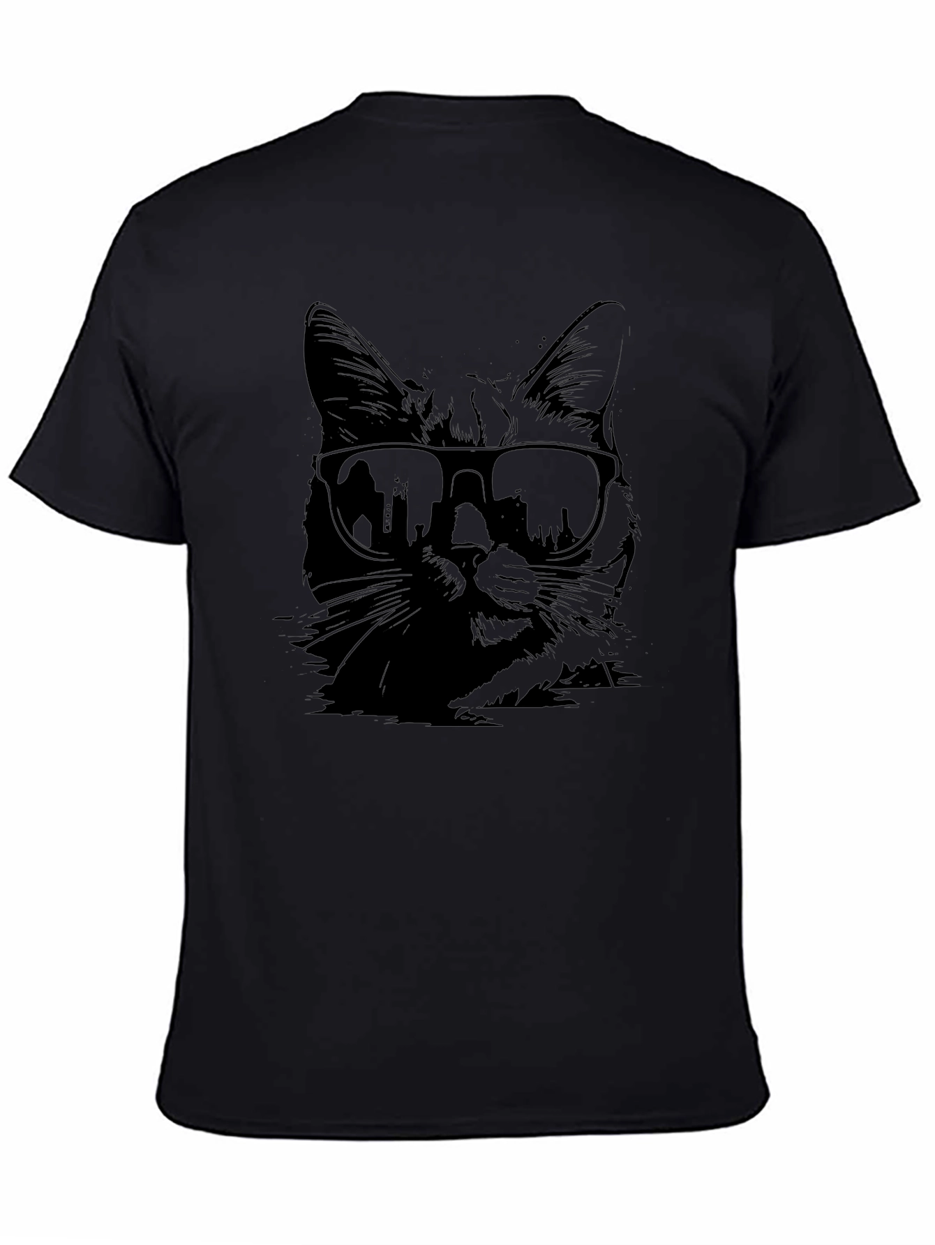 Cool Cat in Shades Graphic T-Shirt - Black