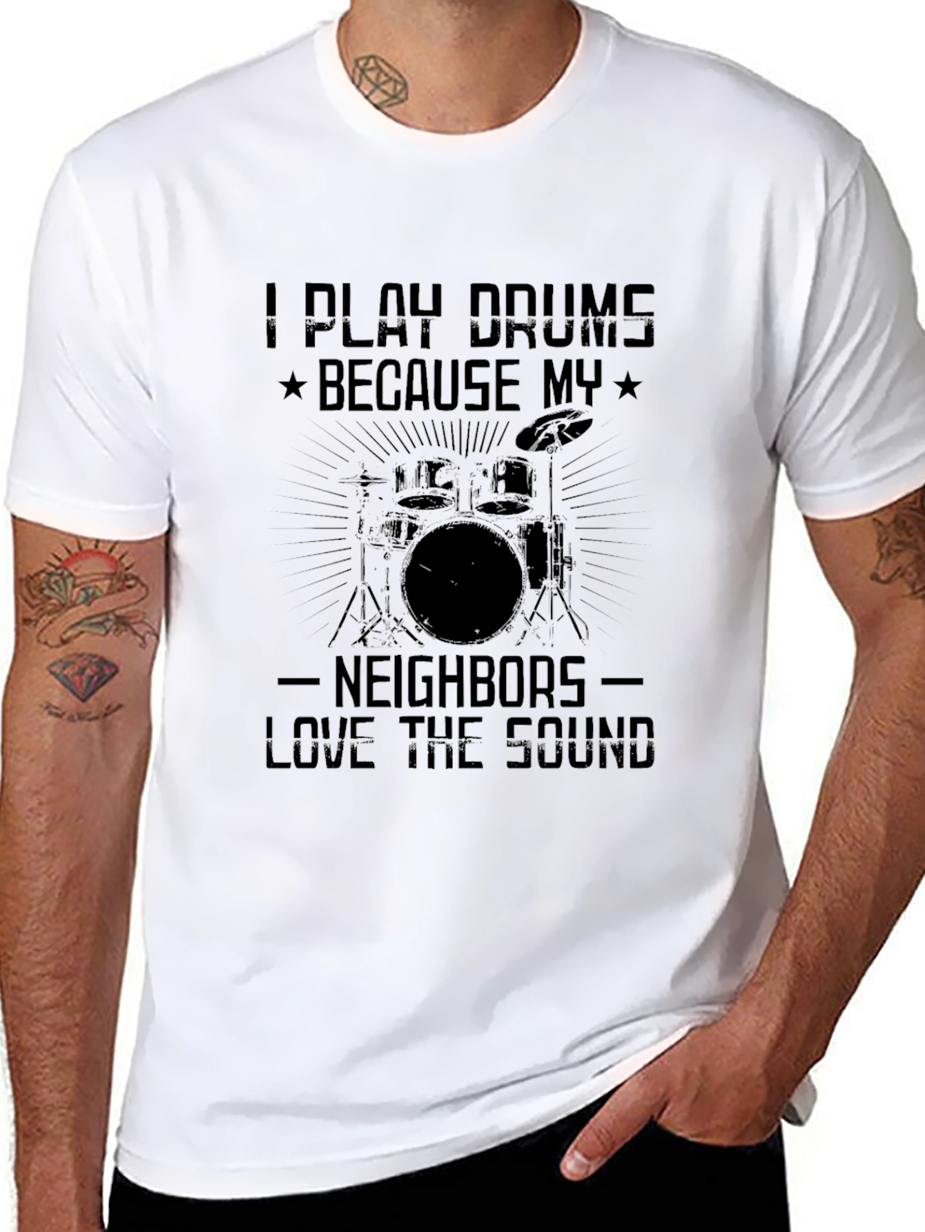 I Play Drums T-Shirt Funny Musician Tee