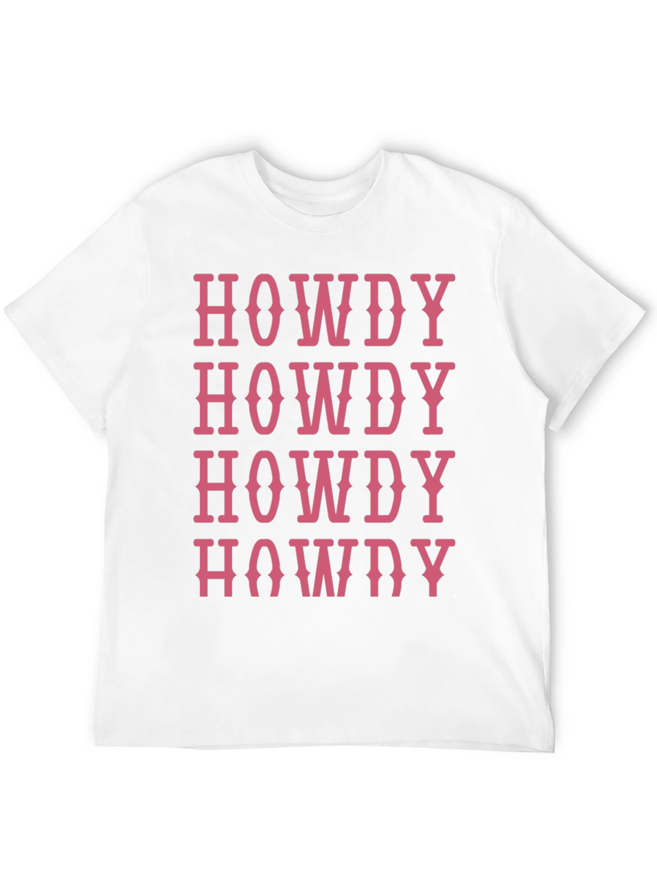 Howdy T-Shirt - Western Style Pink Lettering Casual Wear